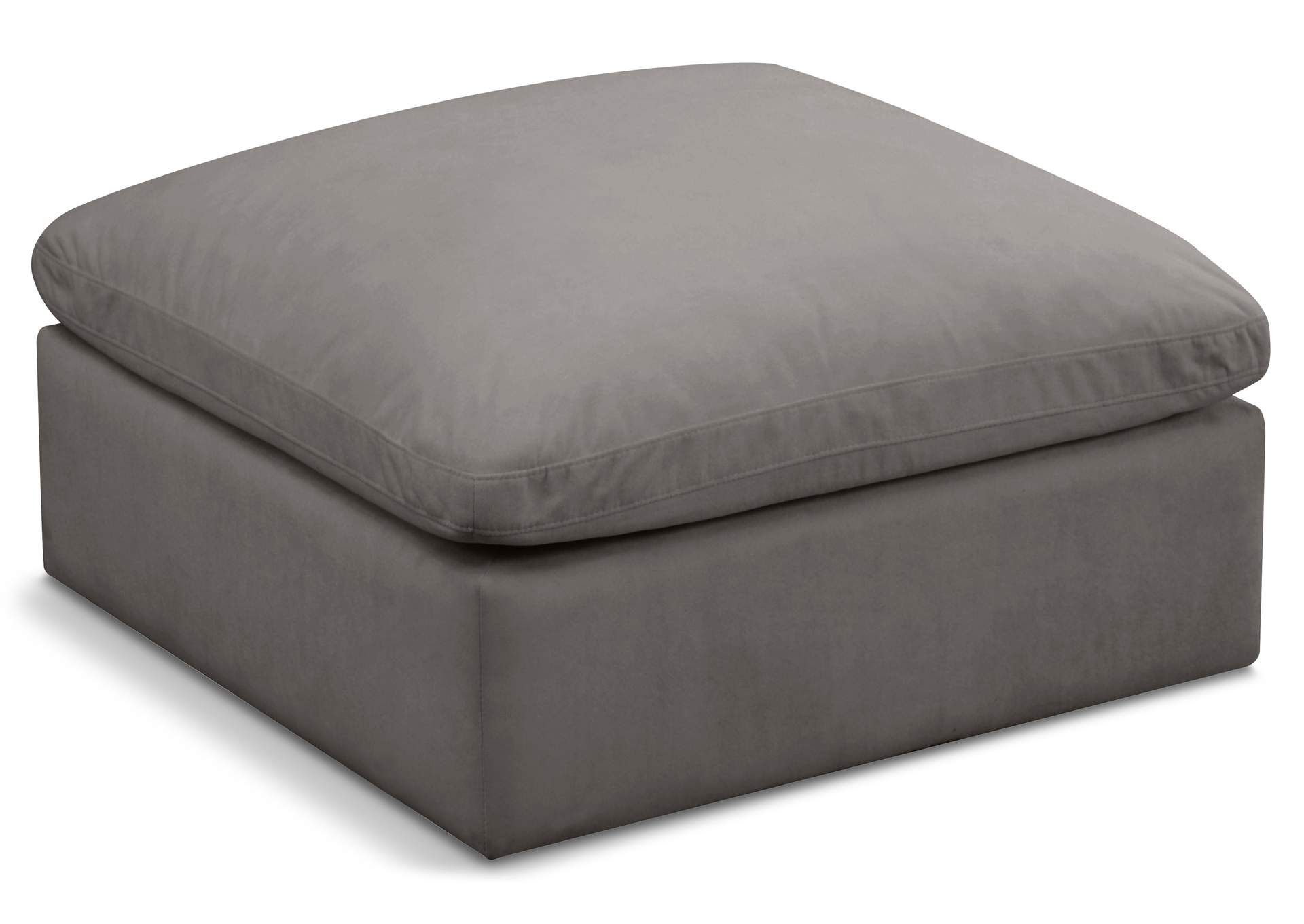 Plush Grey Velvet Standard Comfort Modular Ottoman,Meridian Furniture