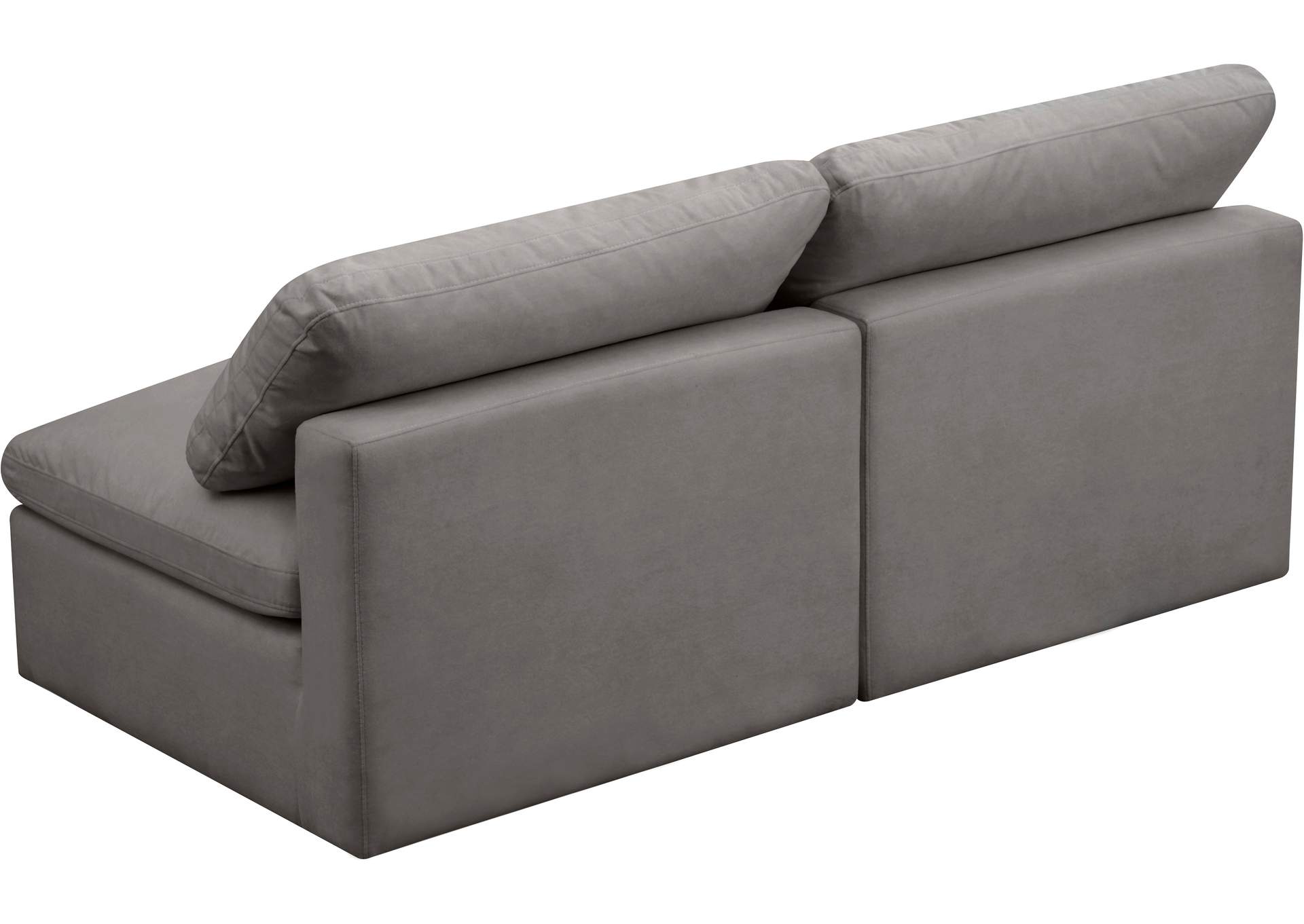 Plush Grey Velvet Standard Comfort Modular Sofa,Meridian Furniture