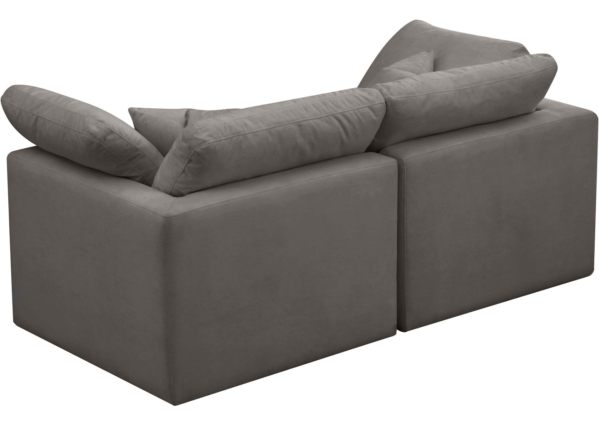 Plush Grey Velvet Standard Comfort Modular Sofa,Meridian Furniture