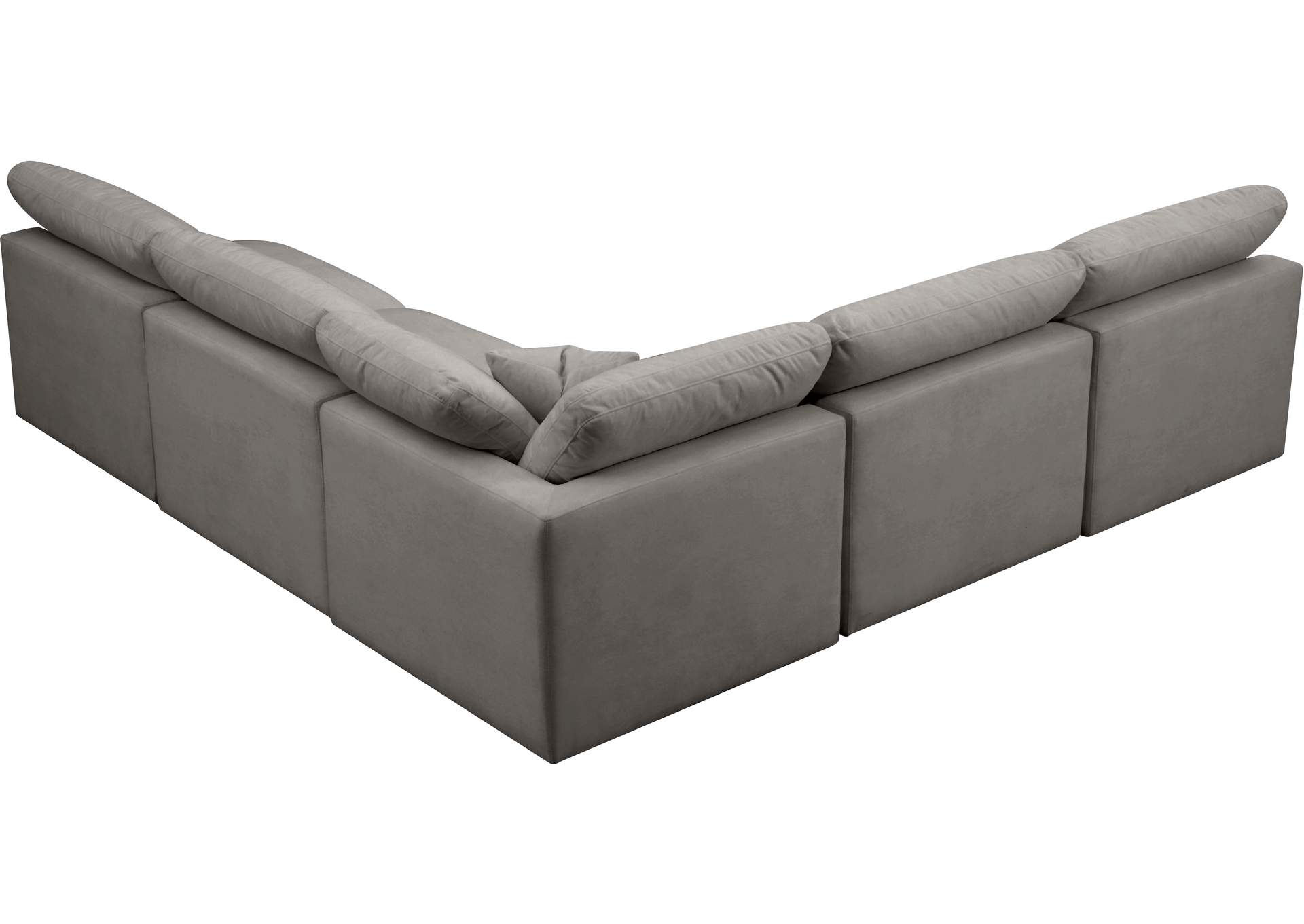 Plush Grey Velvet Standard Comfort Modular Sectional,Meridian Furniture