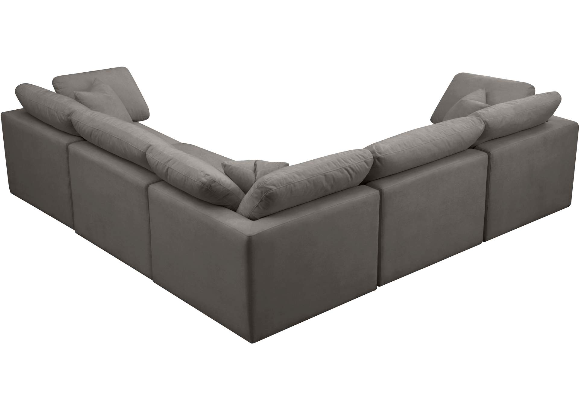 Plush Grey Velvet Standard Comfort Modular Sectional,Meridian Furniture