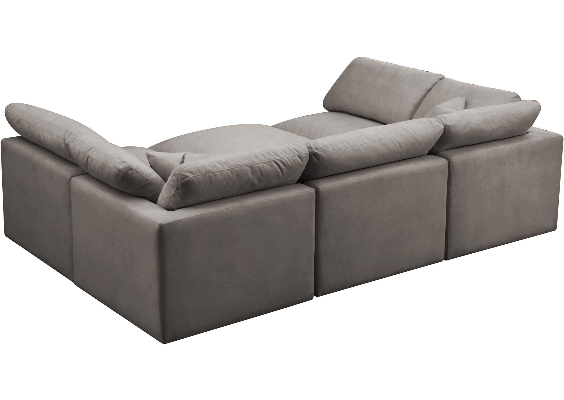 Plush Grey Velvet Standard Comfort Modular Sectional,Meridian Furniture