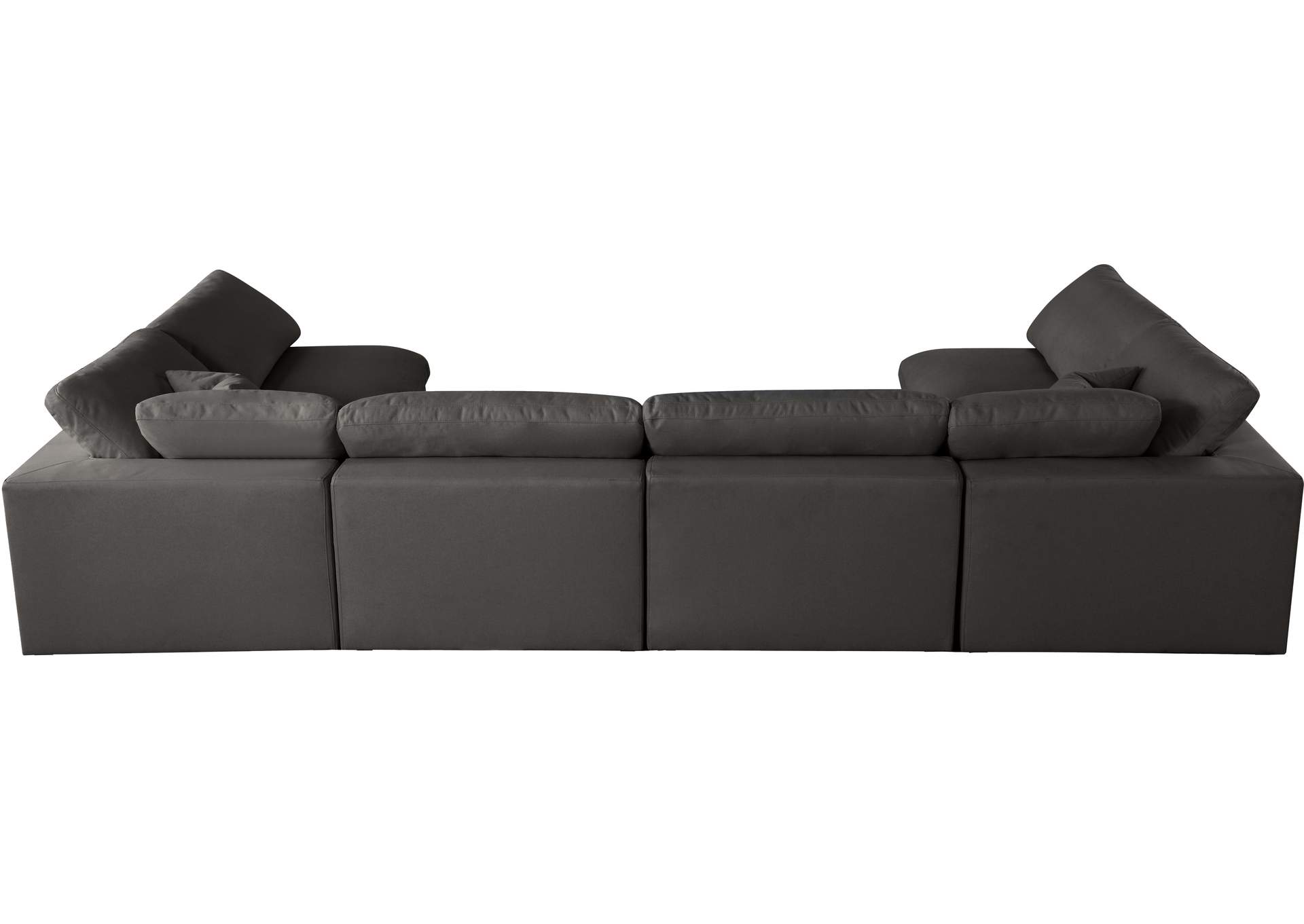 Plush Grey Velvet Standard Comfort Modular Sectional,Meridian Furniture