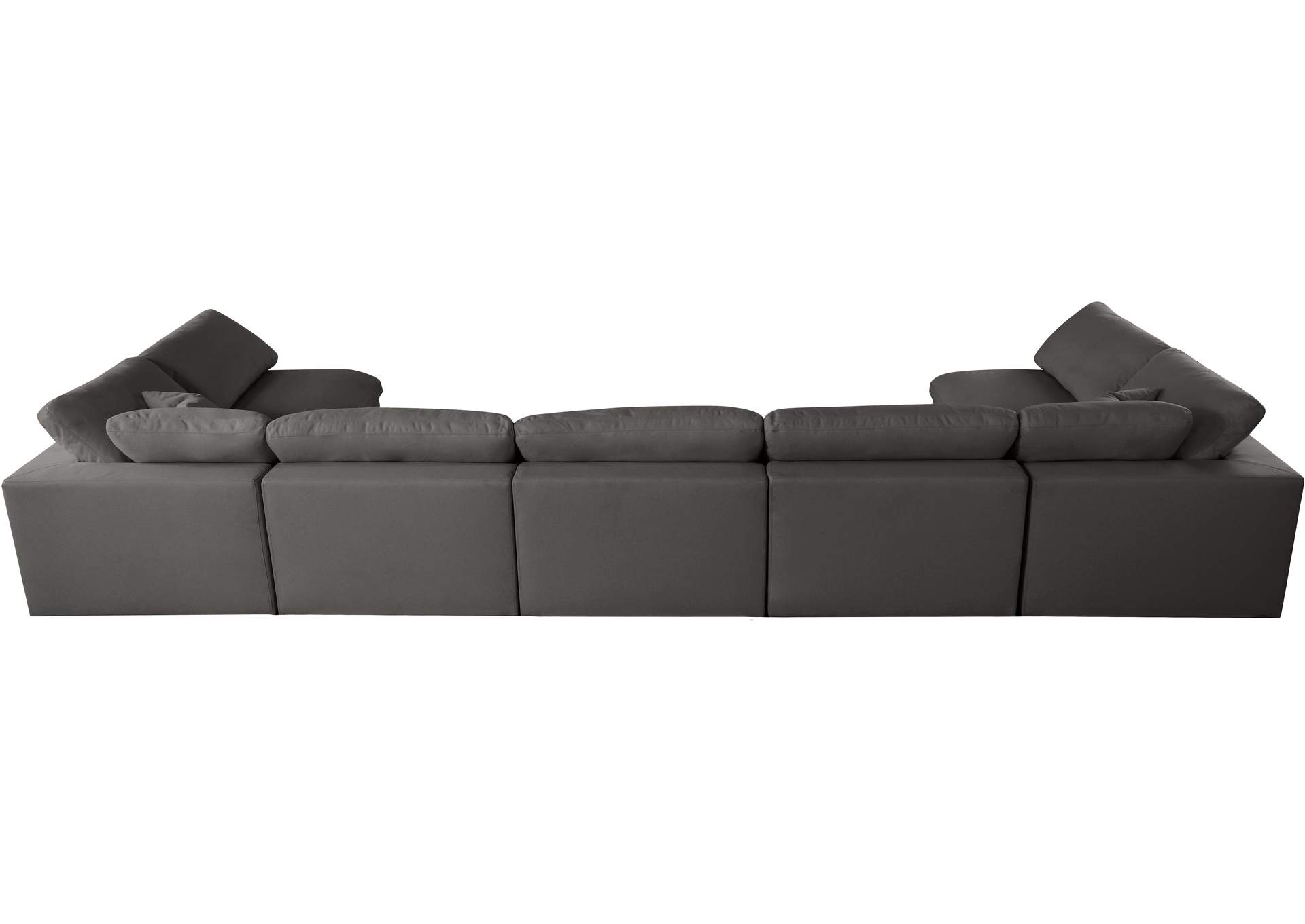 Plush Grey Velvet Standard Comfort Modular Sectional,Meridian Furniture