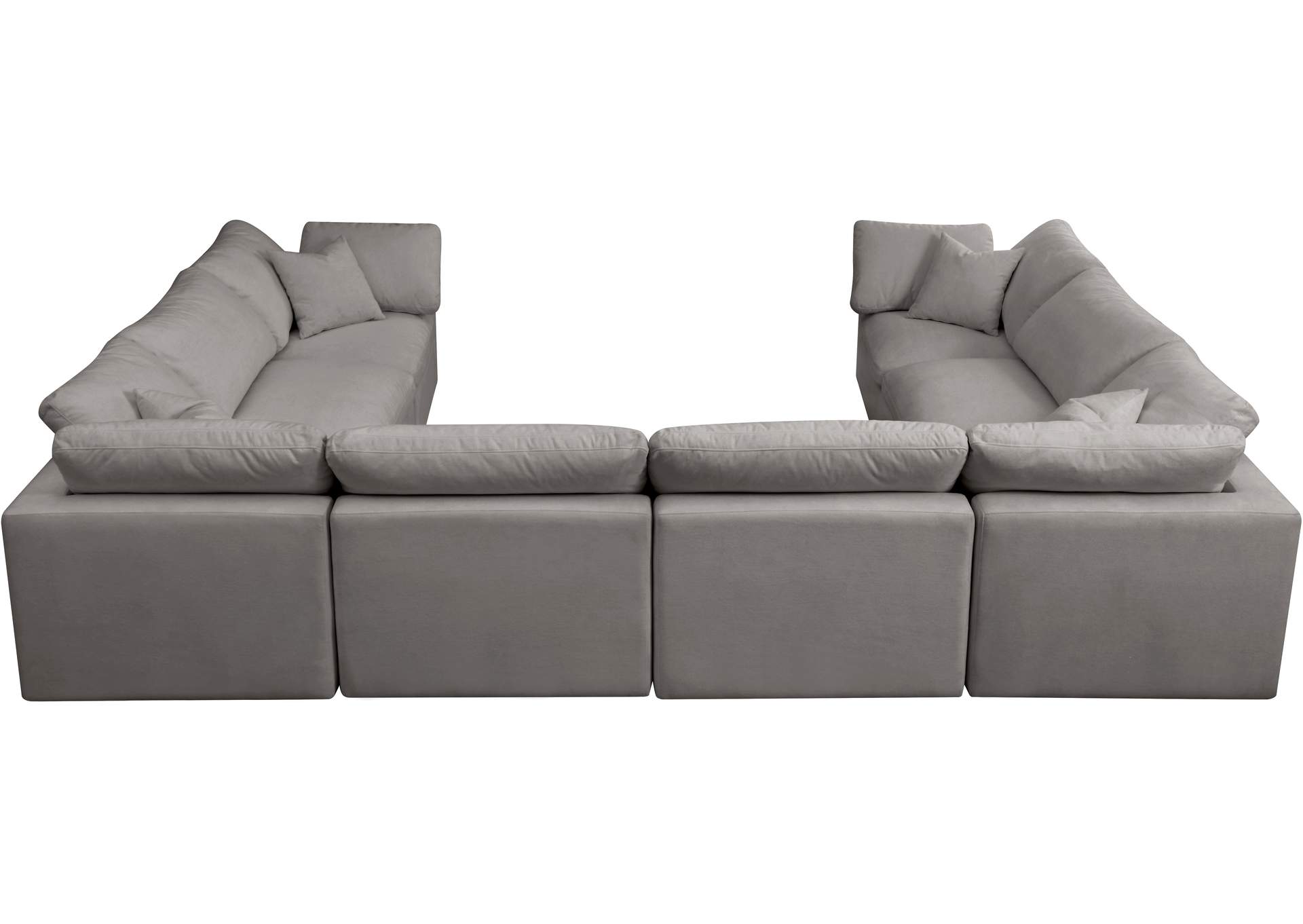 Plush Grey Velvet Standard Comfort Modular Sectional,Meridian Furniture