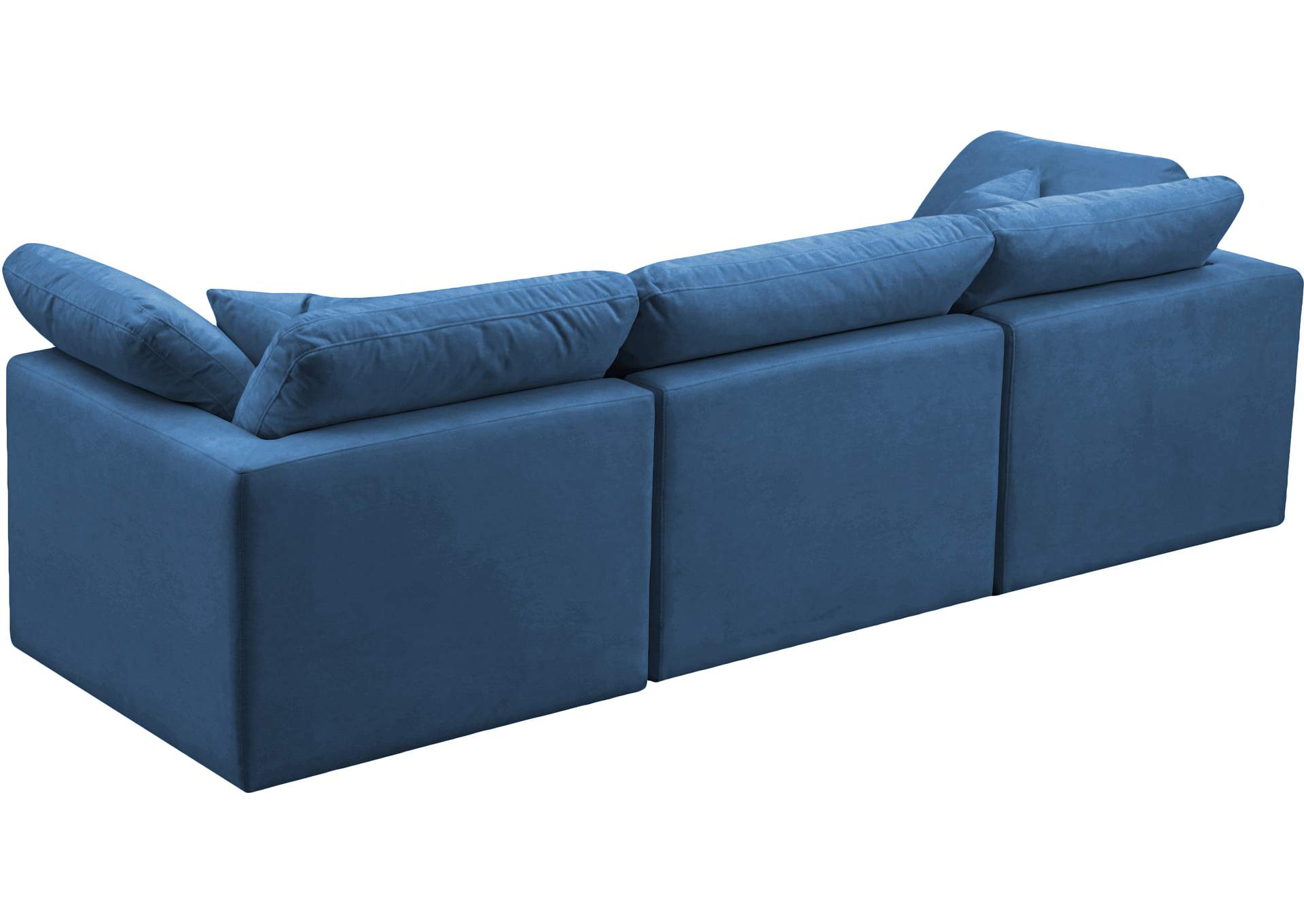 Plush Navy Velvet Standard Comfort Modular Sofa,Meridian Furniture