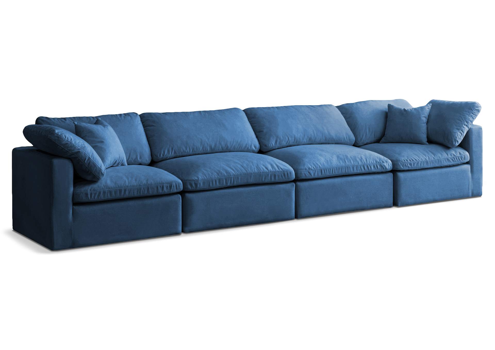 Plush Navy Velvet Standard Comfort Modular Sofa,Meridian Furniture