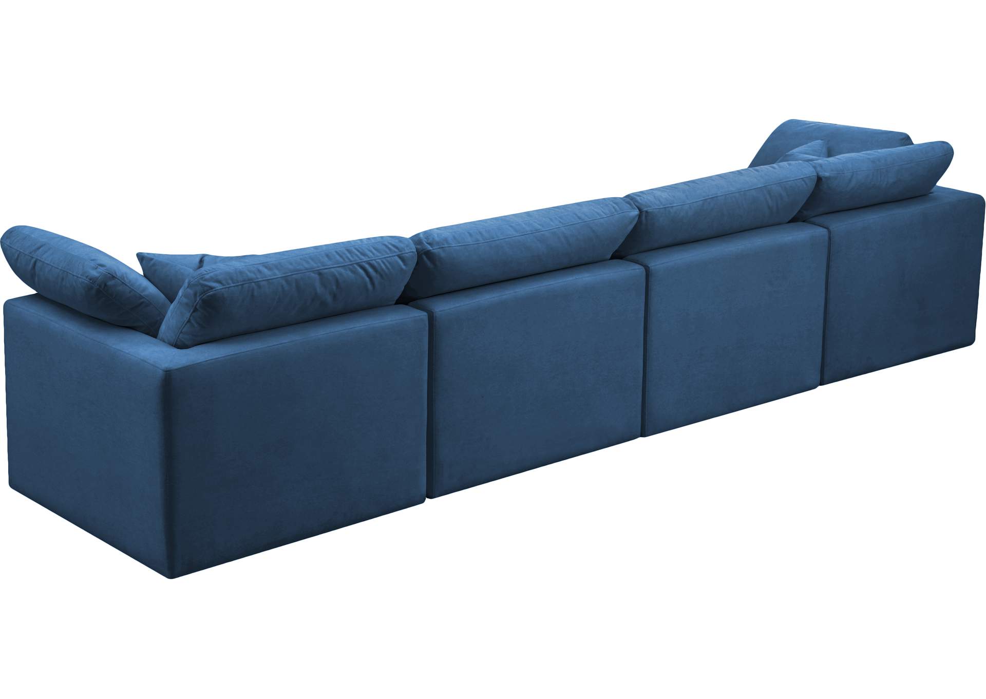 Plush Navy Velvet Standard Comfort Modular Sofa,Meridian Furniture