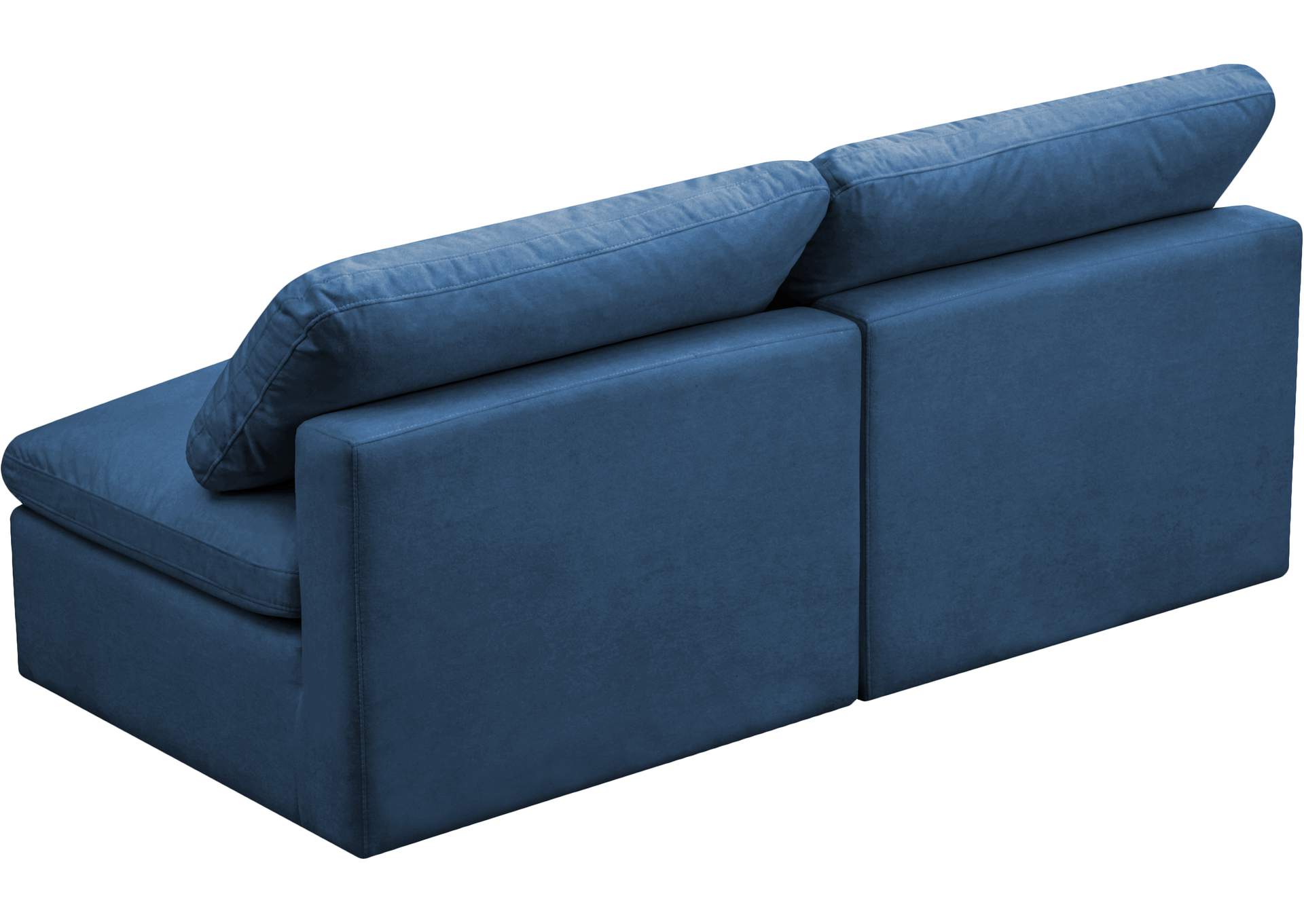 Plush Navy Velvet Standard Comfort Modular Sofa,Meridian Furniture