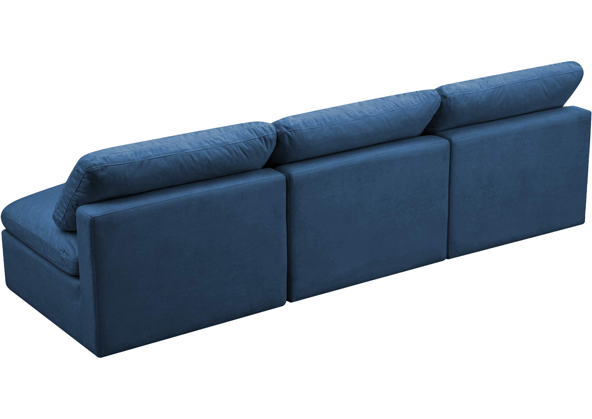 Plush Navy Velvet Standard Comfort Modular Sofa,Meridian Furniture