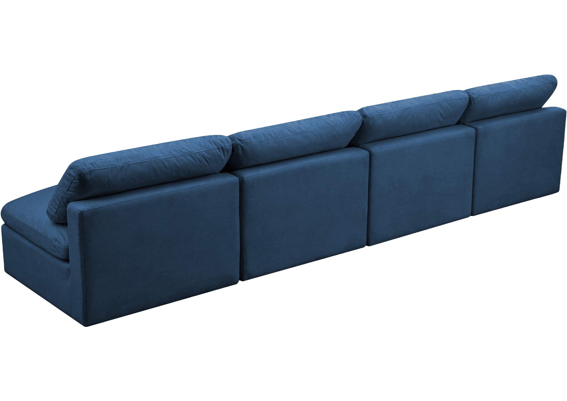 Plush Navy Velvet Standard Comfort Modular Sofa,Meridian Furniture