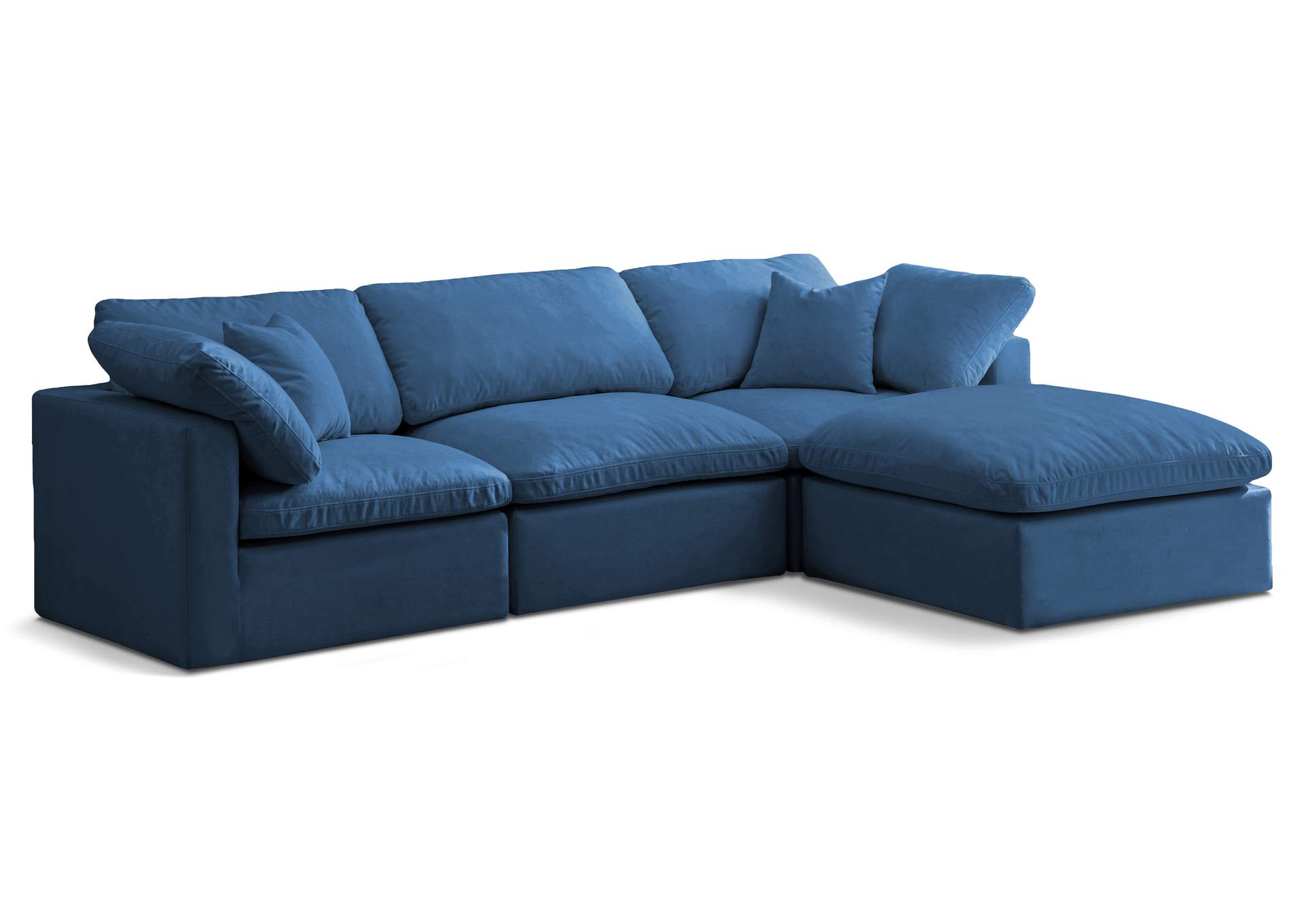 Plush Navy Velvet Standard Comfort Modular Sectional,Meridian Furniture