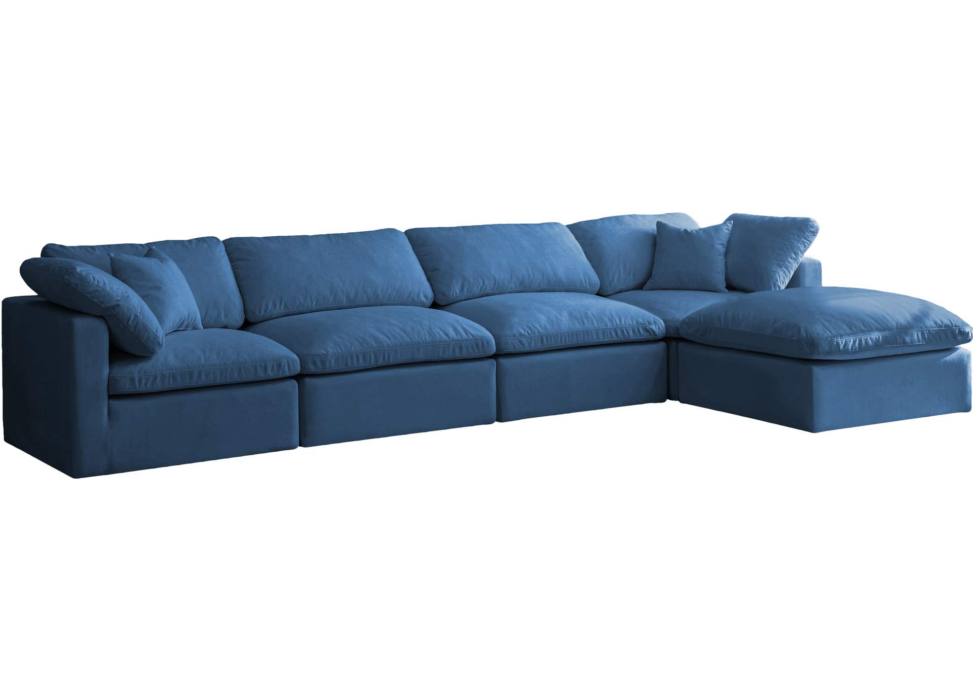 Plush Navy Velvet Standard Comfort Modular Sectional,Meridian Furniture