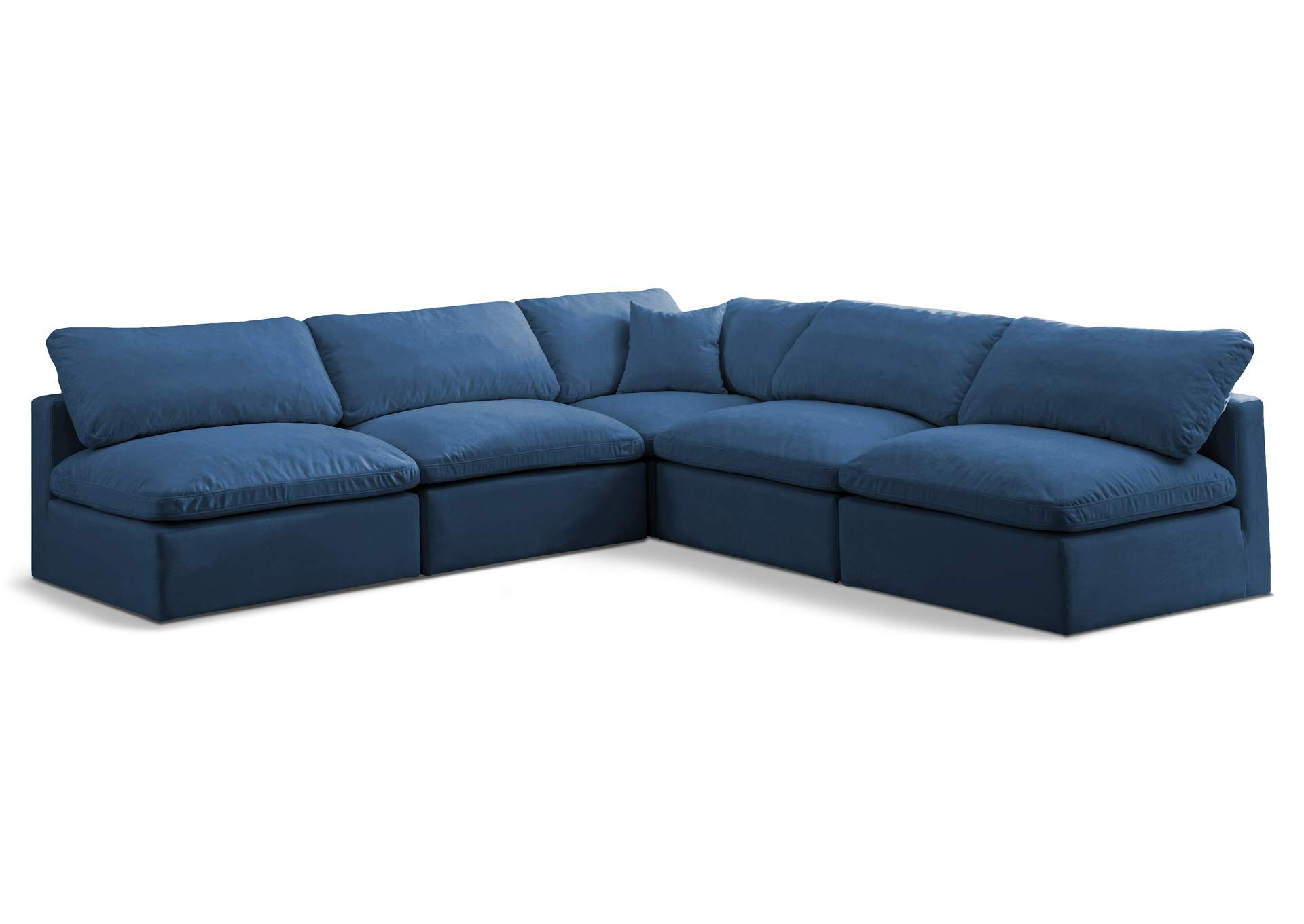 Plush Navy Velvet Standard Comfort Modular Sectional,Meridian Furniture