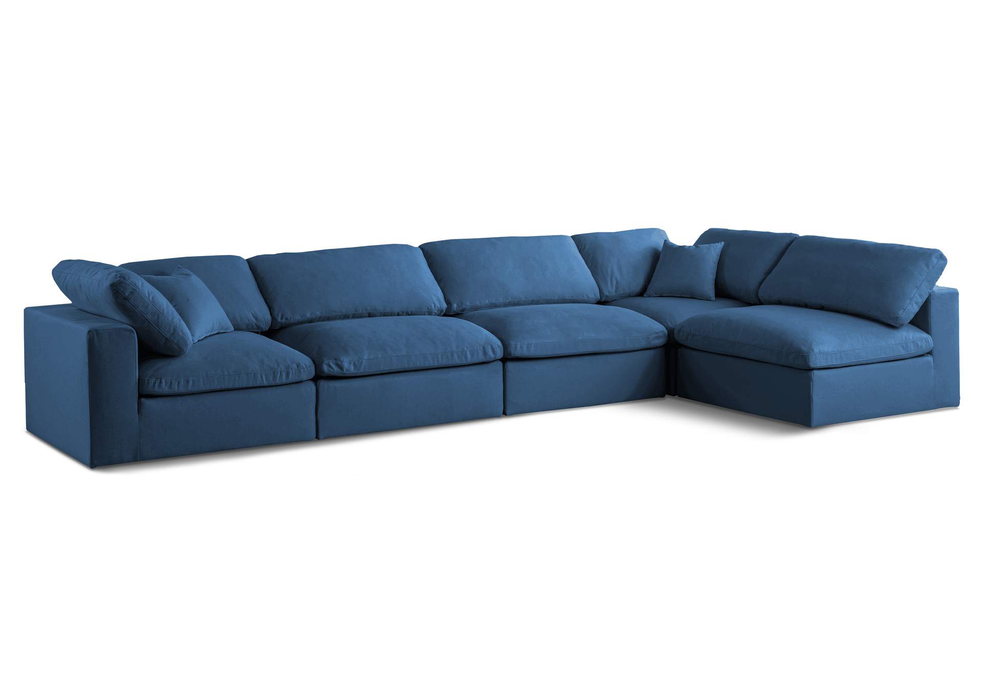 Plush Navy Velvet Standard Comfort Modular Sectional,Meridian Furniture