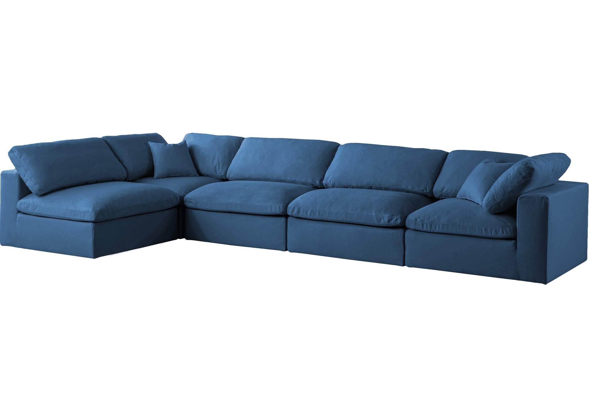 Plush Navy Velvet Standard Comfort Modular Sectional,Meridian Furniture