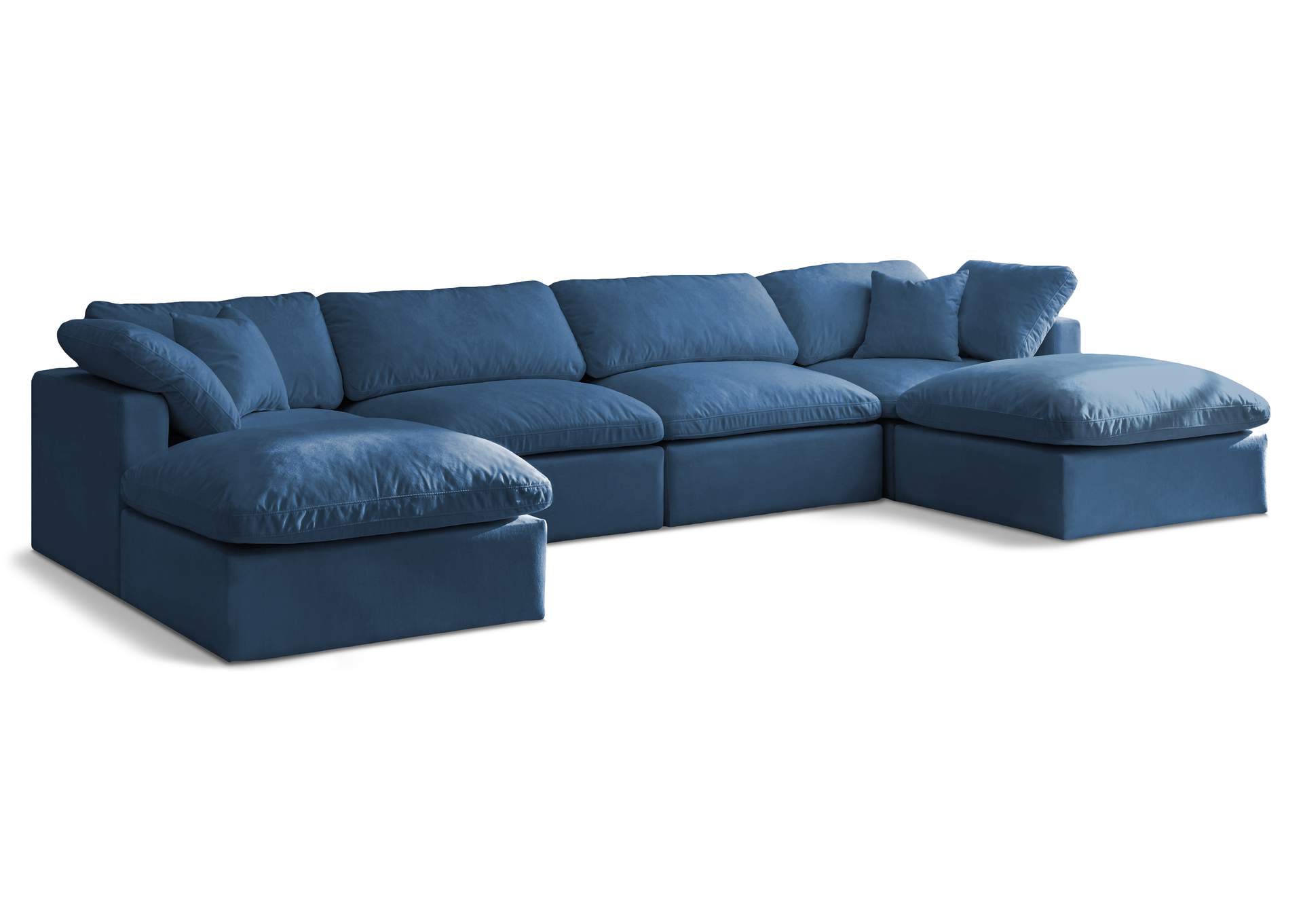 Plush Navy Velvet Standard Comfort Modular Sectional,Meridian Furniture