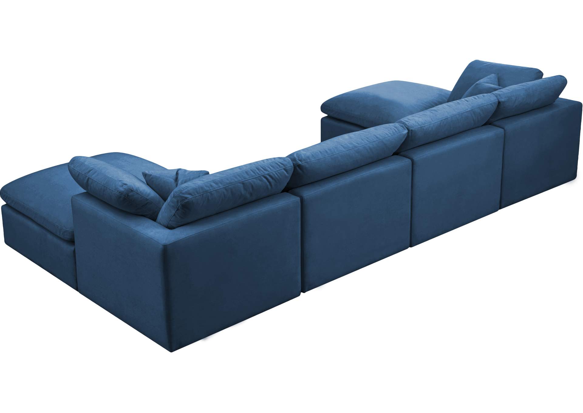 Plush Navy Velvet Standard Comfort Modular Sectional,Meridian Furniture