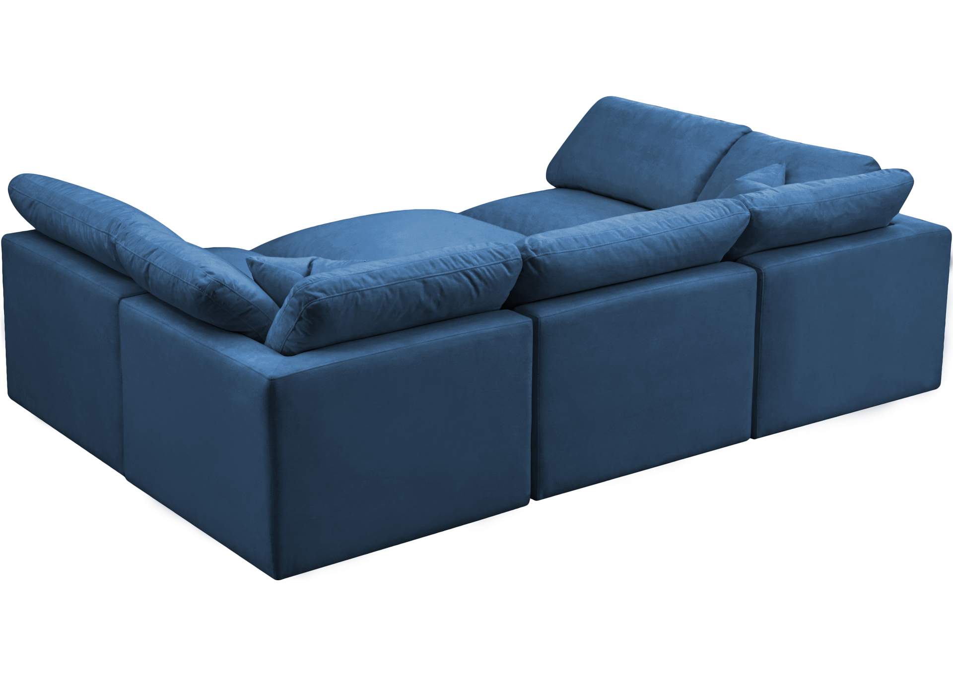 Plush Navy Velvet Standard Comfort Modular Sectional,Meridian Furniture