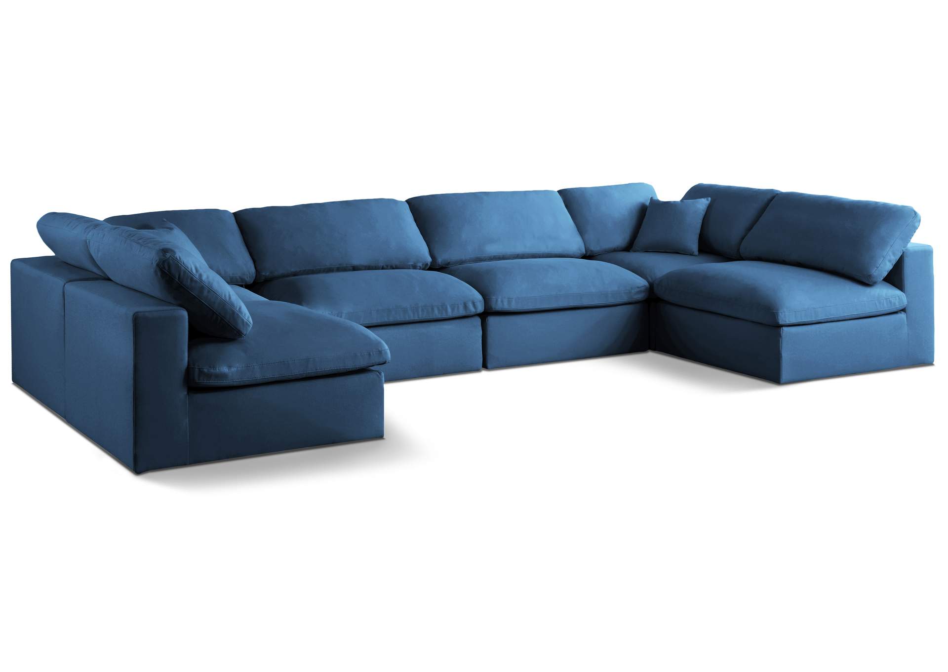 Plush Navy Velvet Standard Comfort Modular Sectional,Meridian Furniture