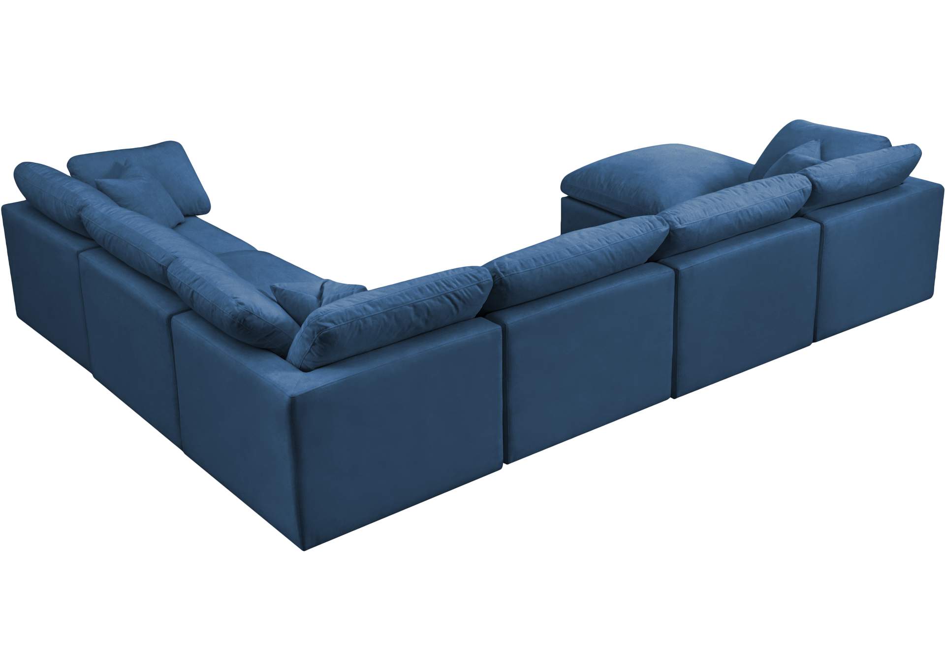 Plush Navy Velvet Standard Comfort Modular Sectional,Meridian Furniture