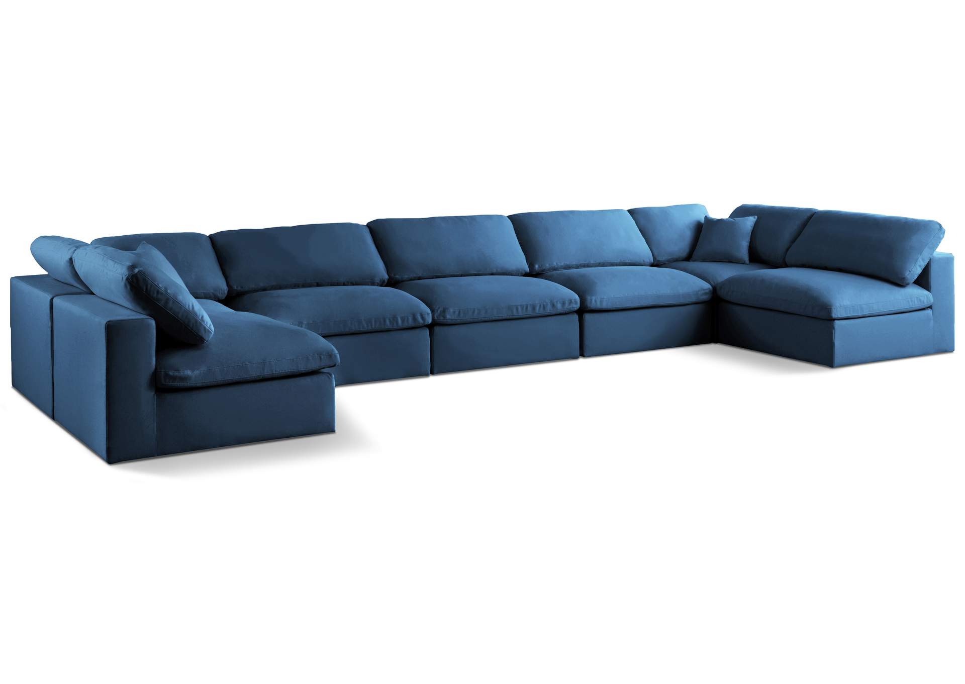 Plush Navy Velvet Standard Comfort Modular Sectional,Meridian Furniture