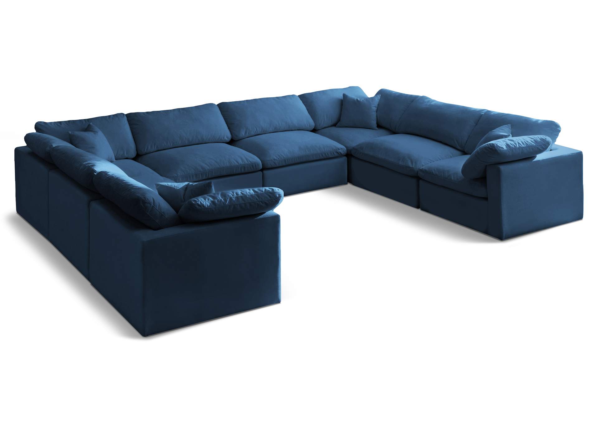 Plush Navy Velvet Standard Comfort Modular Sectional,Meridian Furniture