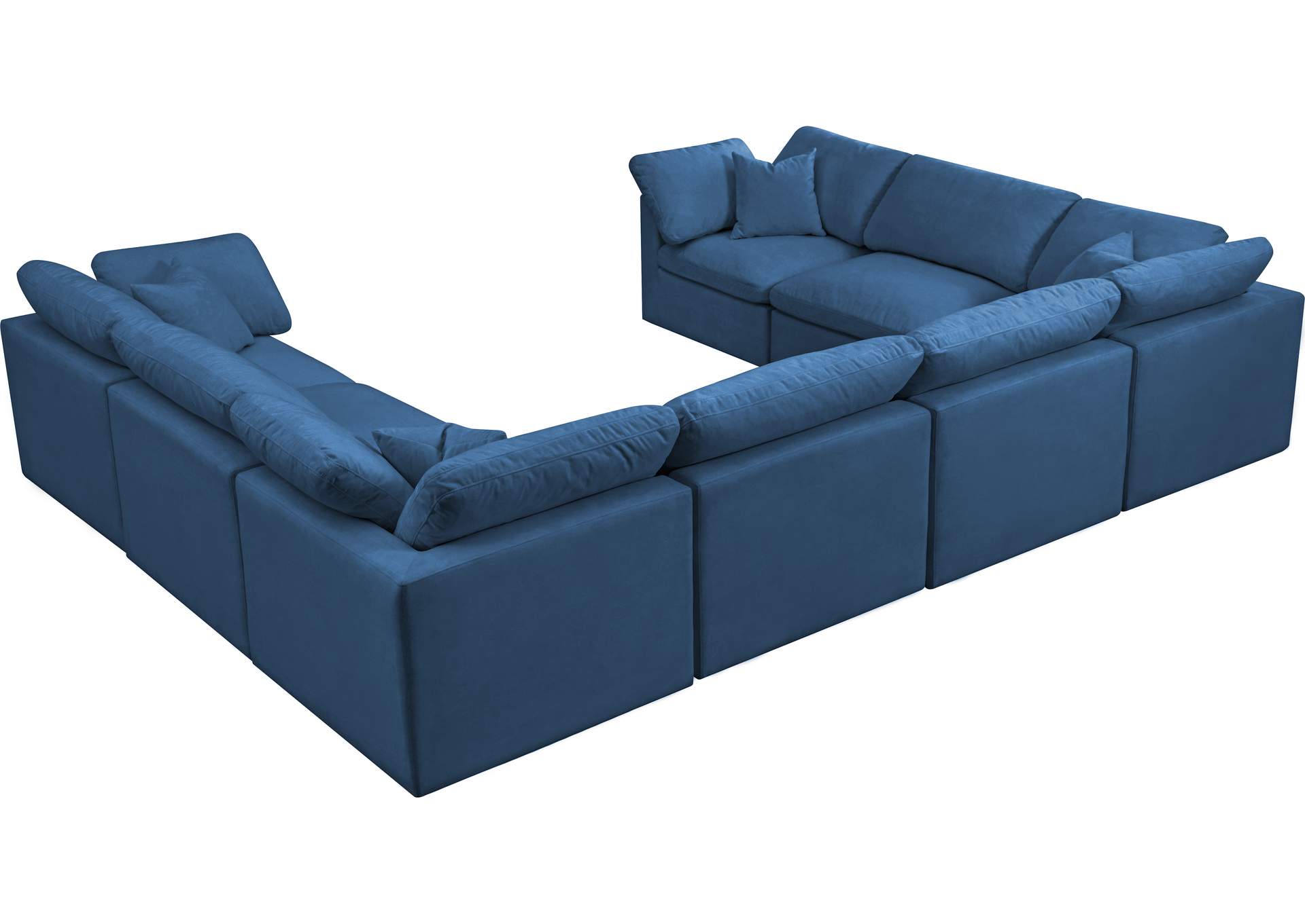 Plush Navy Velvet Standard Comfort Modular Sectional,Meridian Furniture