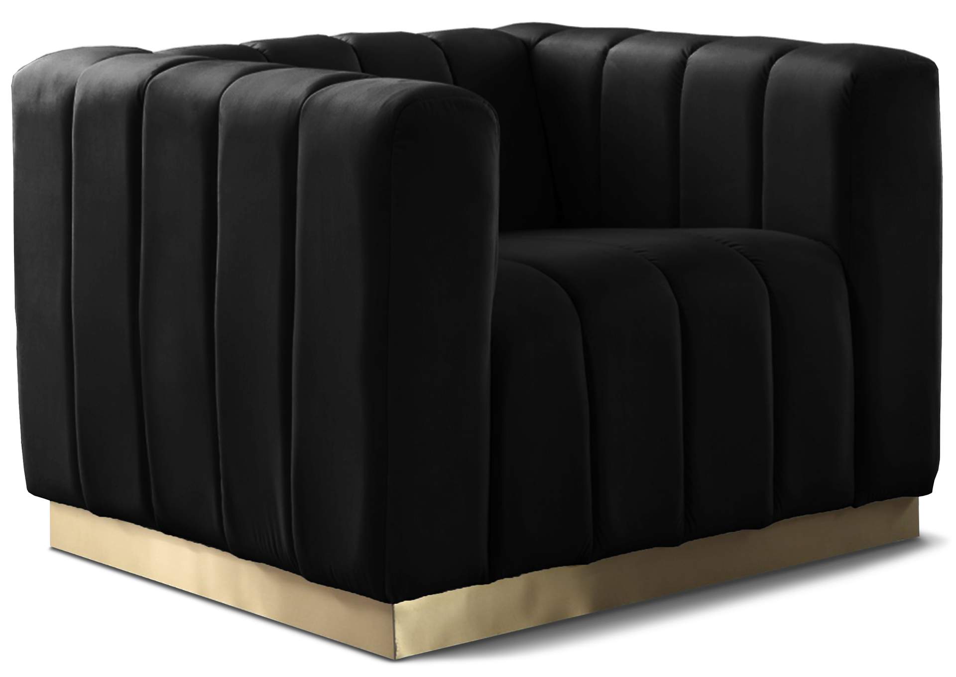 Marlon Black Velvet Chair,Meridian Furniture