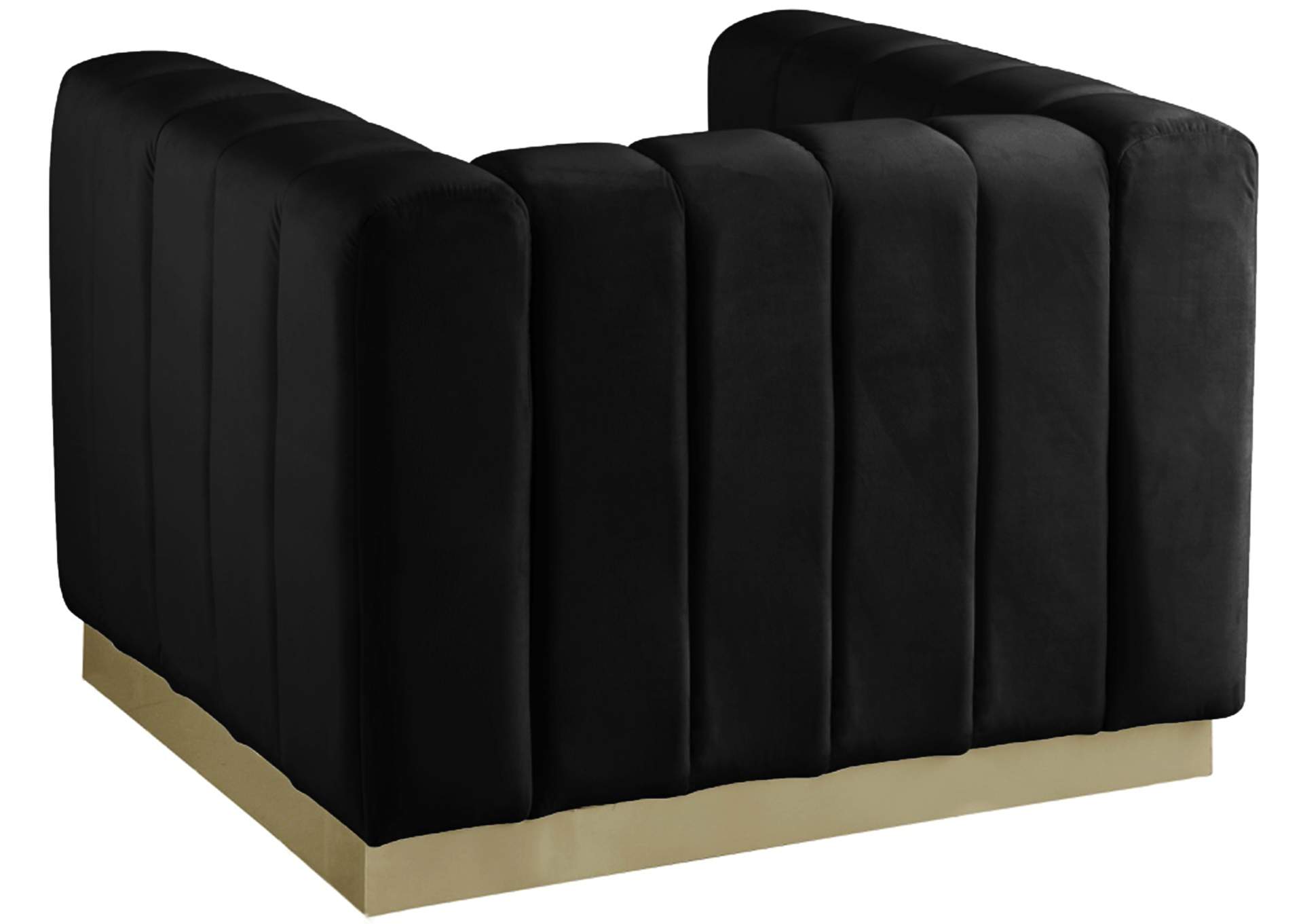 Marlon Black Velvet Chair,Meridian Furniture