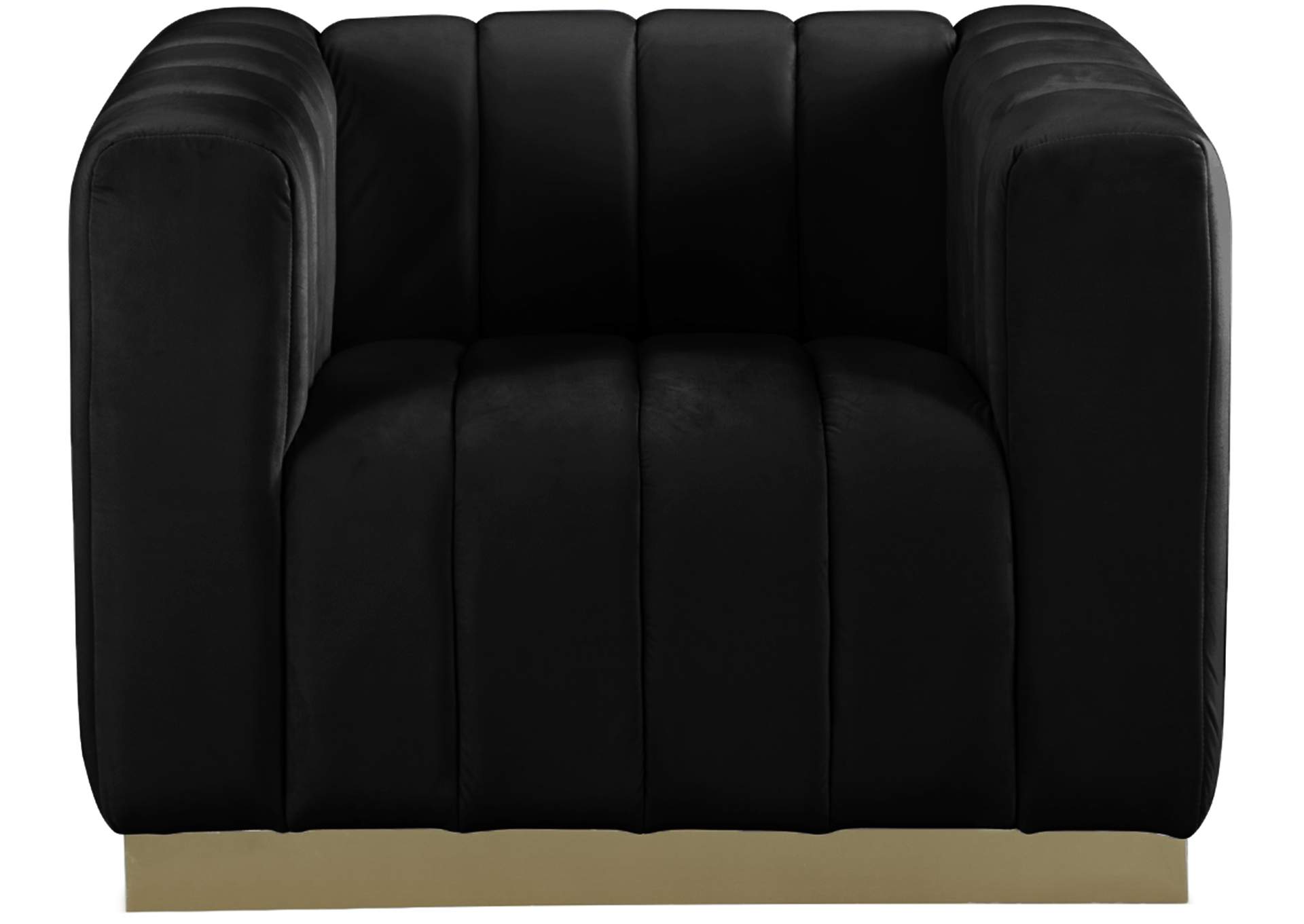 Marlon Black Velvet Chair,Meridian Furniture