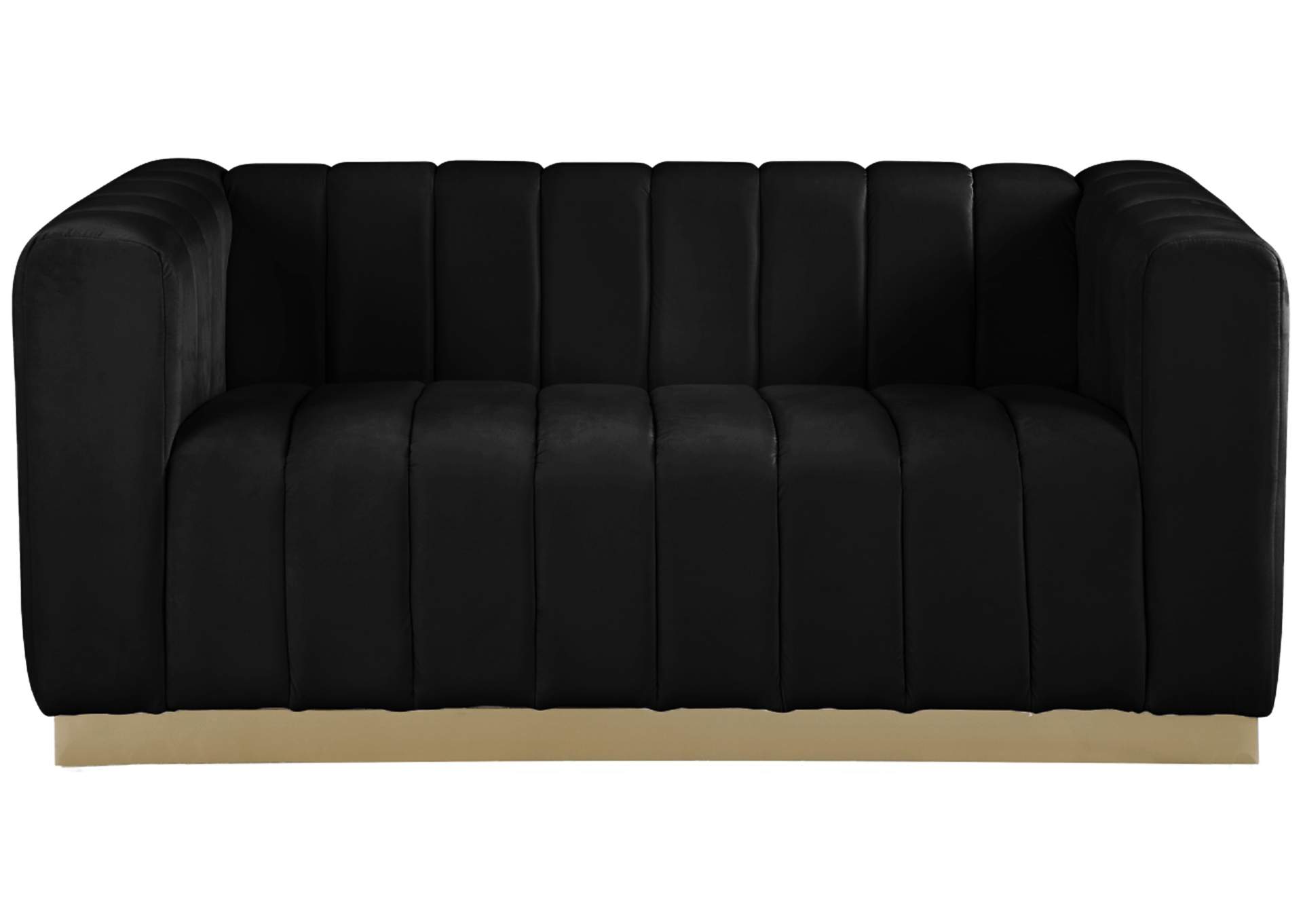 Marlon Black Velvet Loveseat,Meridian Furniture