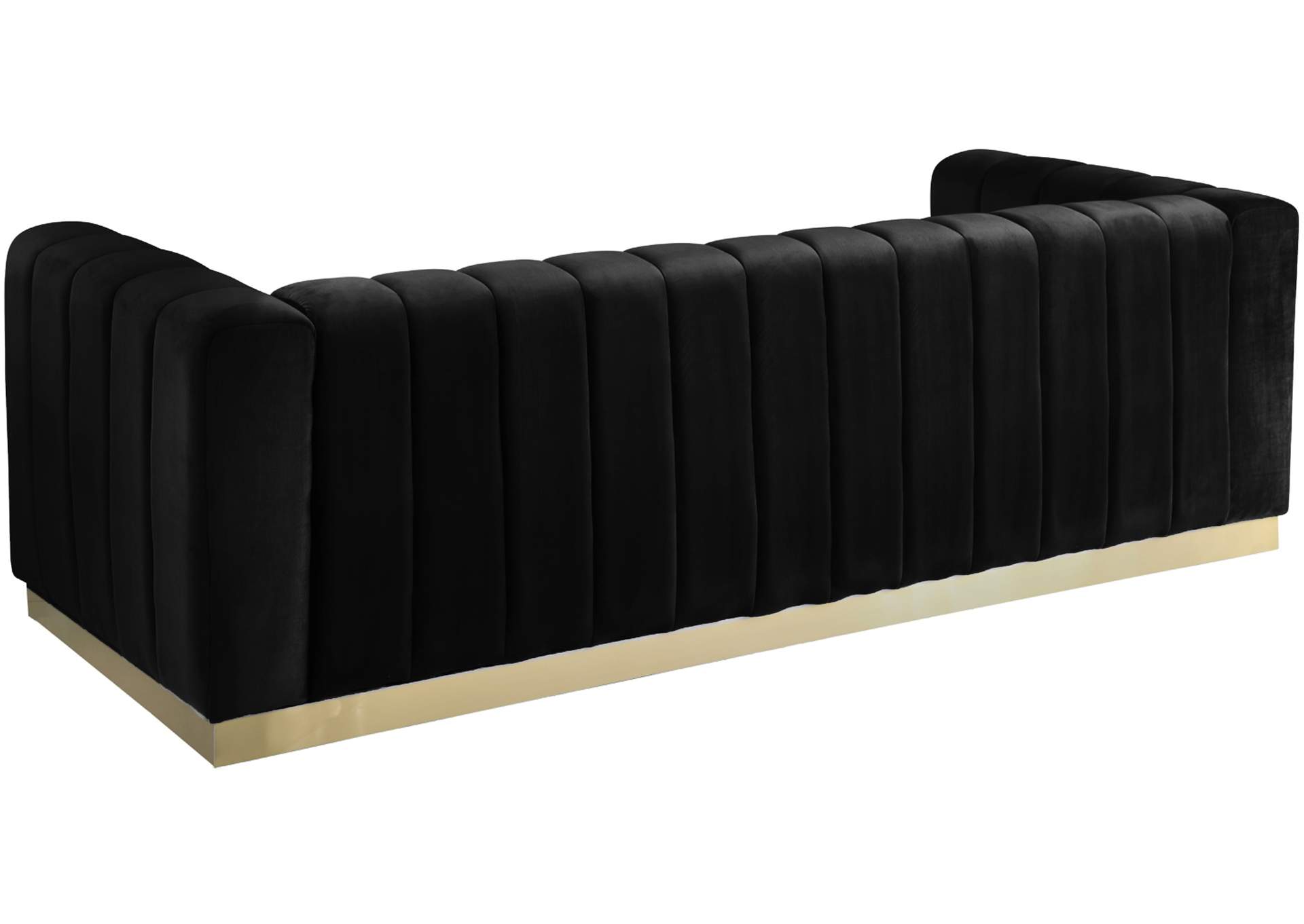 Marlon Black Velvet Sofa,Meridian Furniture