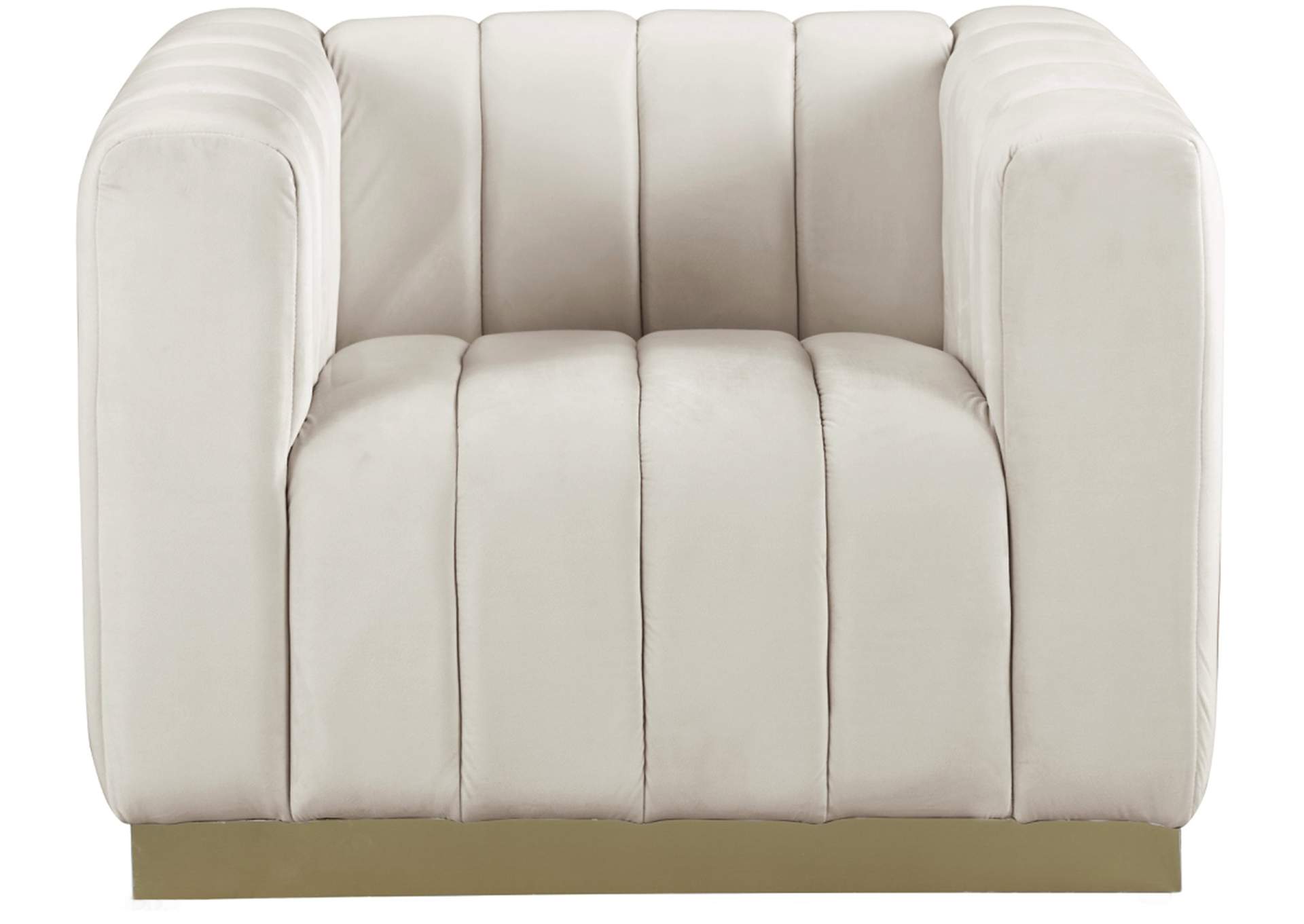 Marlon Cream Velvet Chair,Meridian Furniture