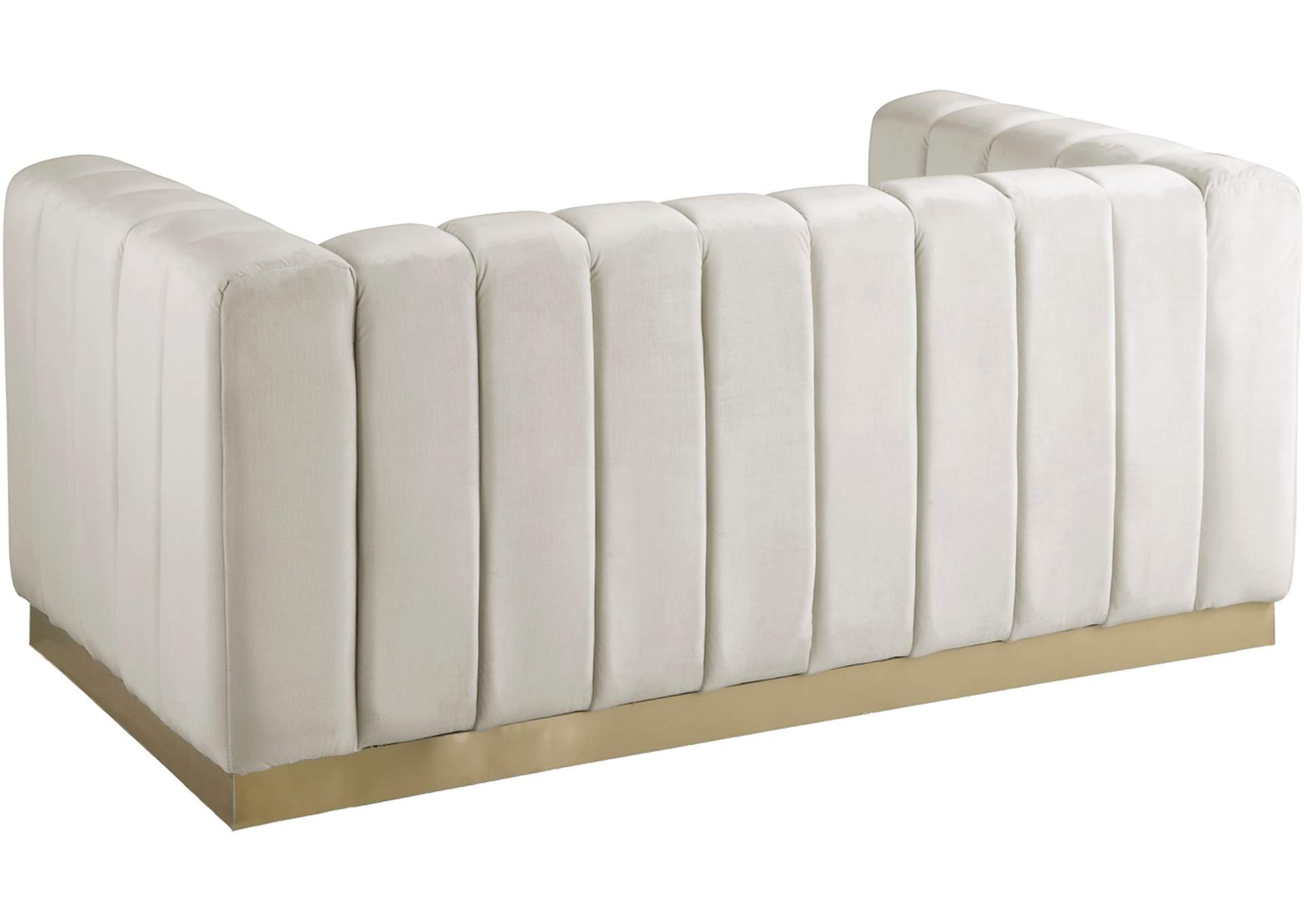 Marlon Cream Velvet Loveseat,Meridian Furniture