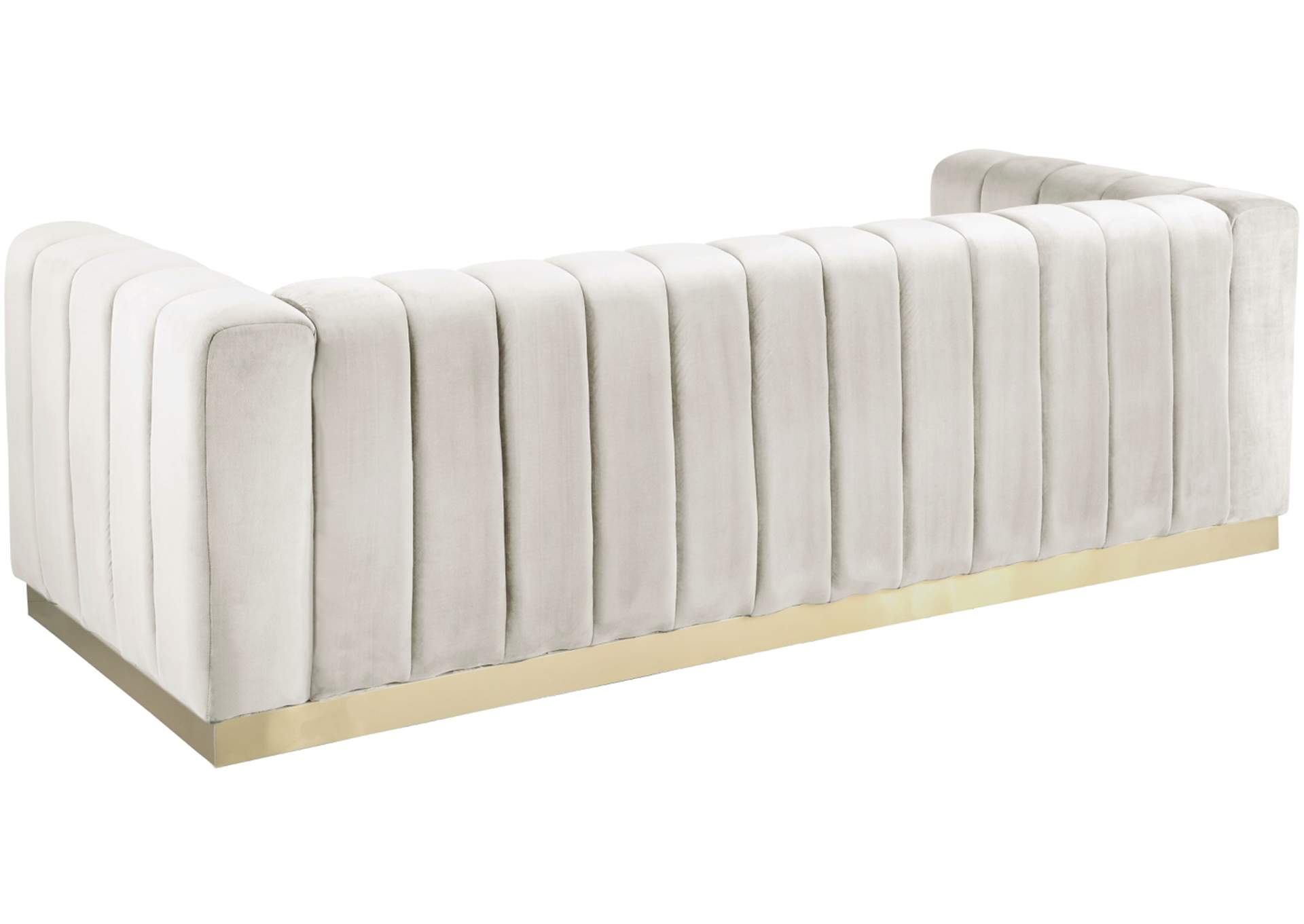 Marlon Cream Velvet Sofa,Meridian Furniture