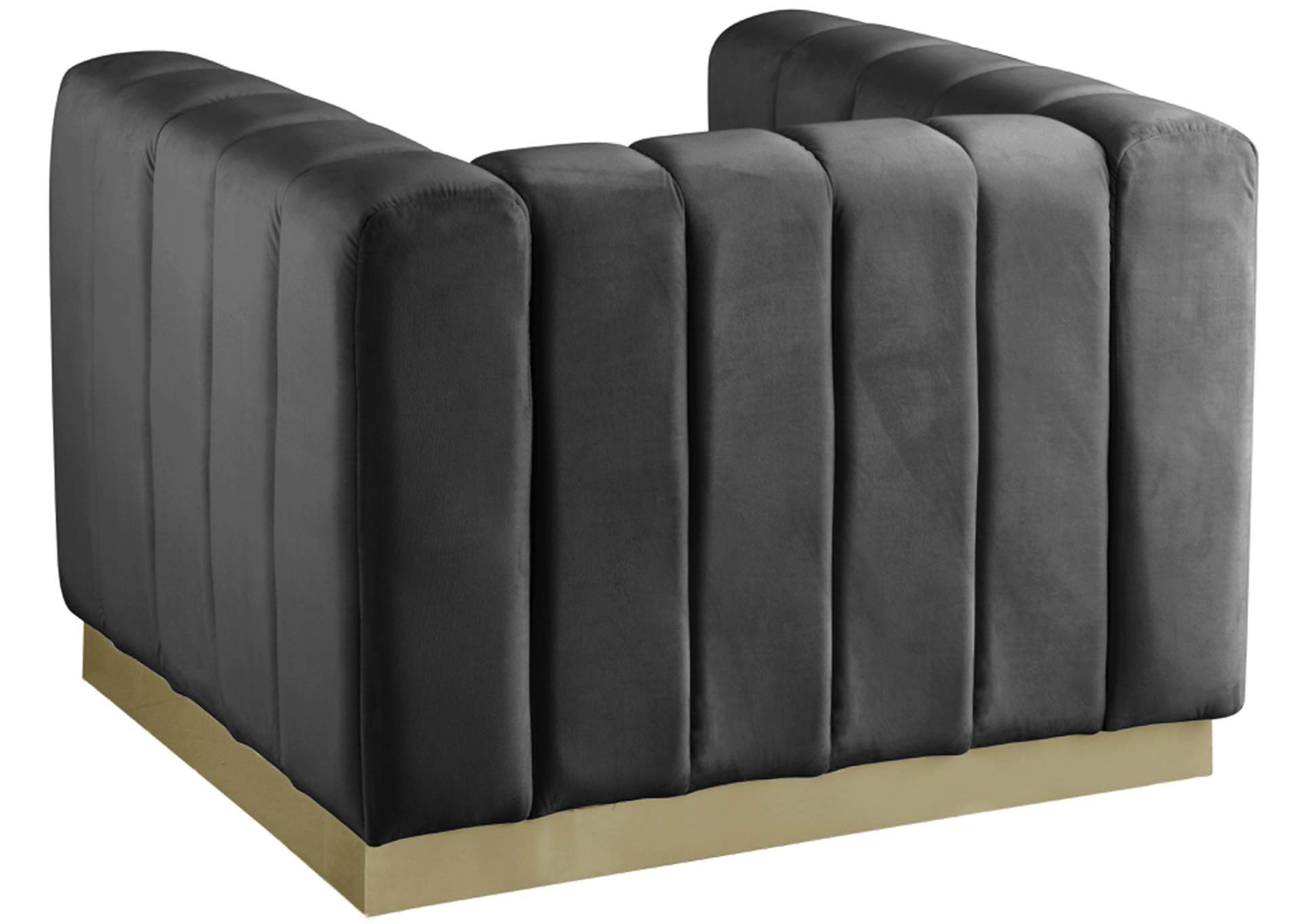 Marlon Grey Velvet Chair,Meridian Furniture