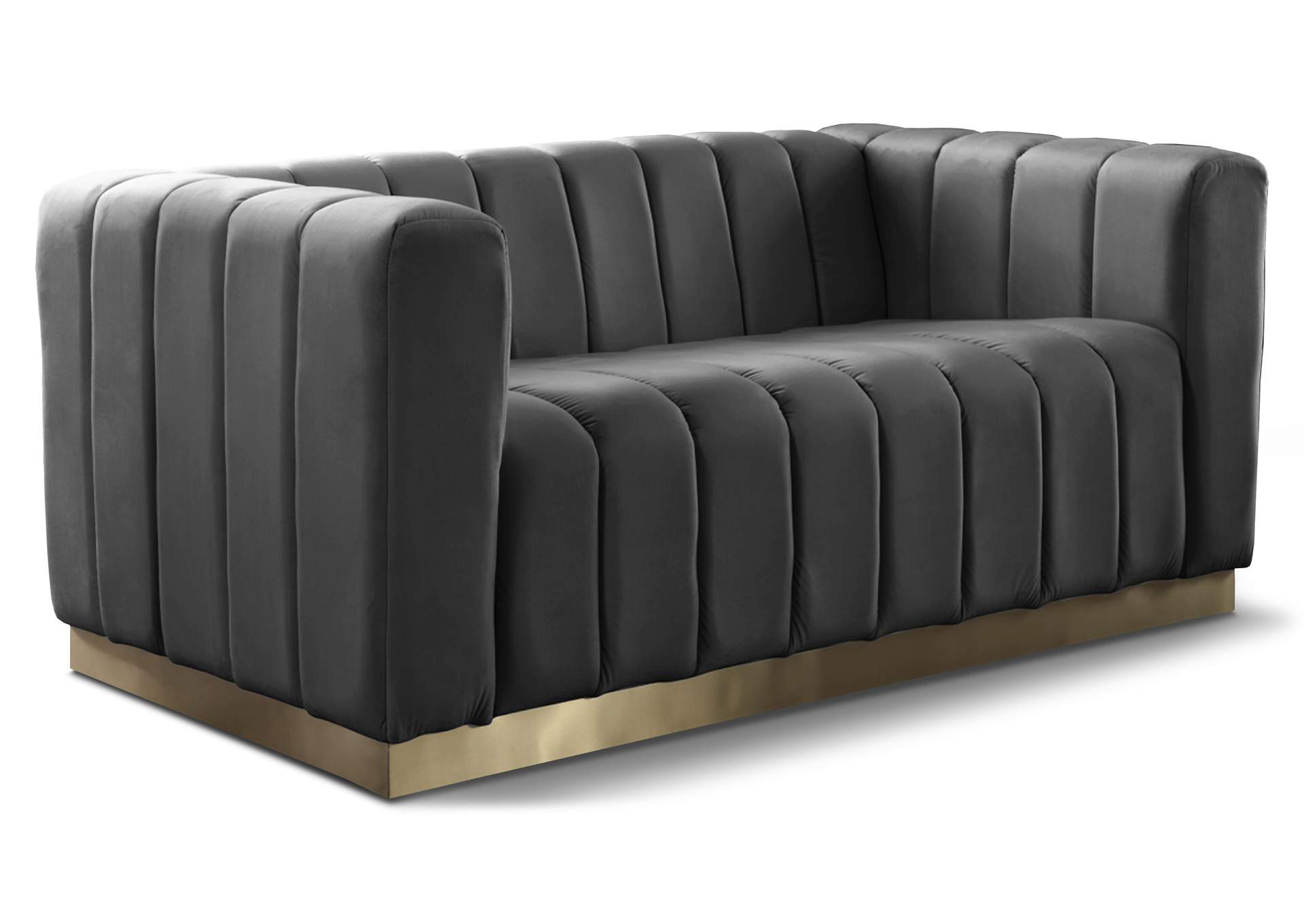 Marlon Grey Velvet Loveseat,Meridian Furniture