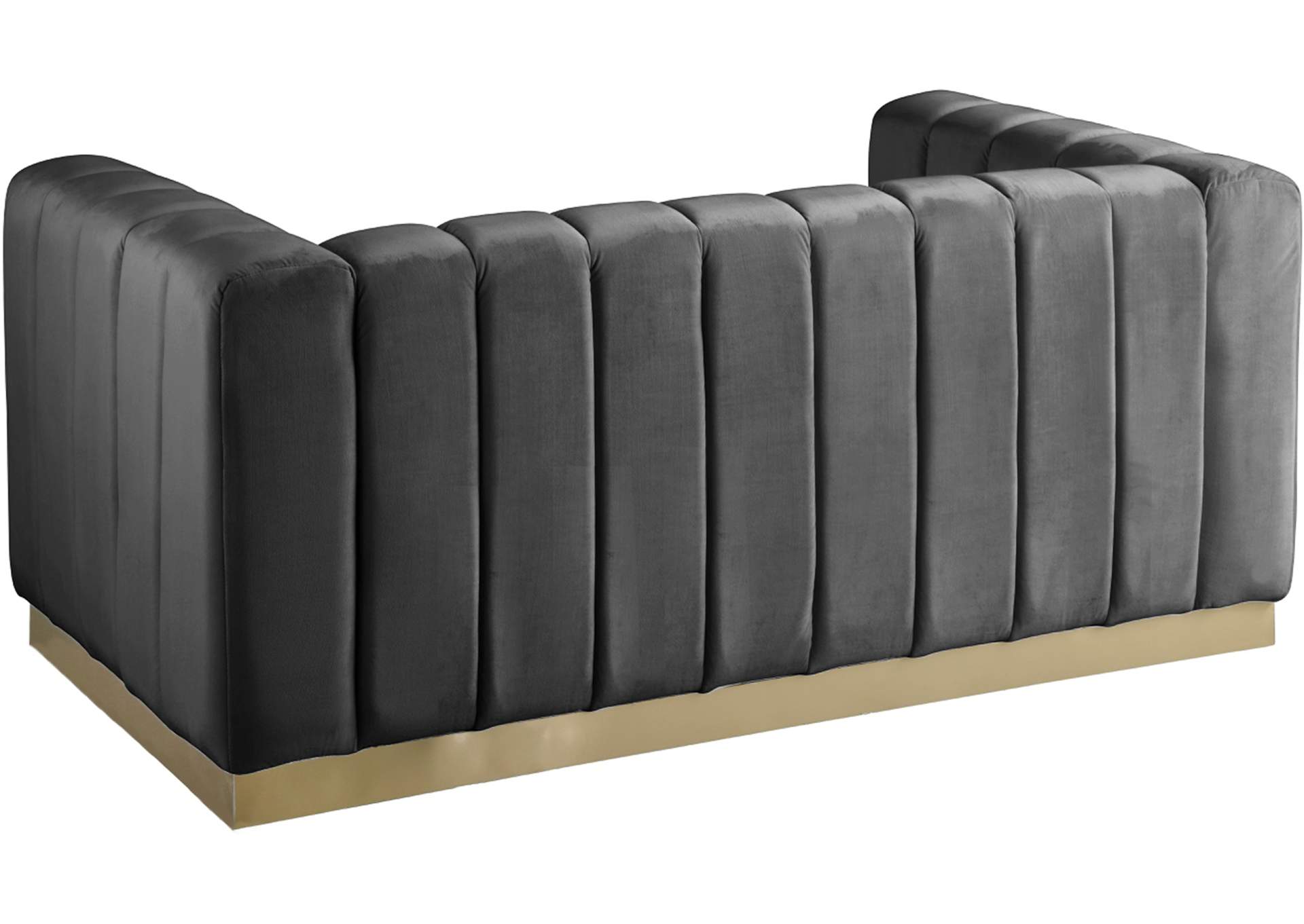 Marlon Grey Velvet Loveseat,Meridian Furniture