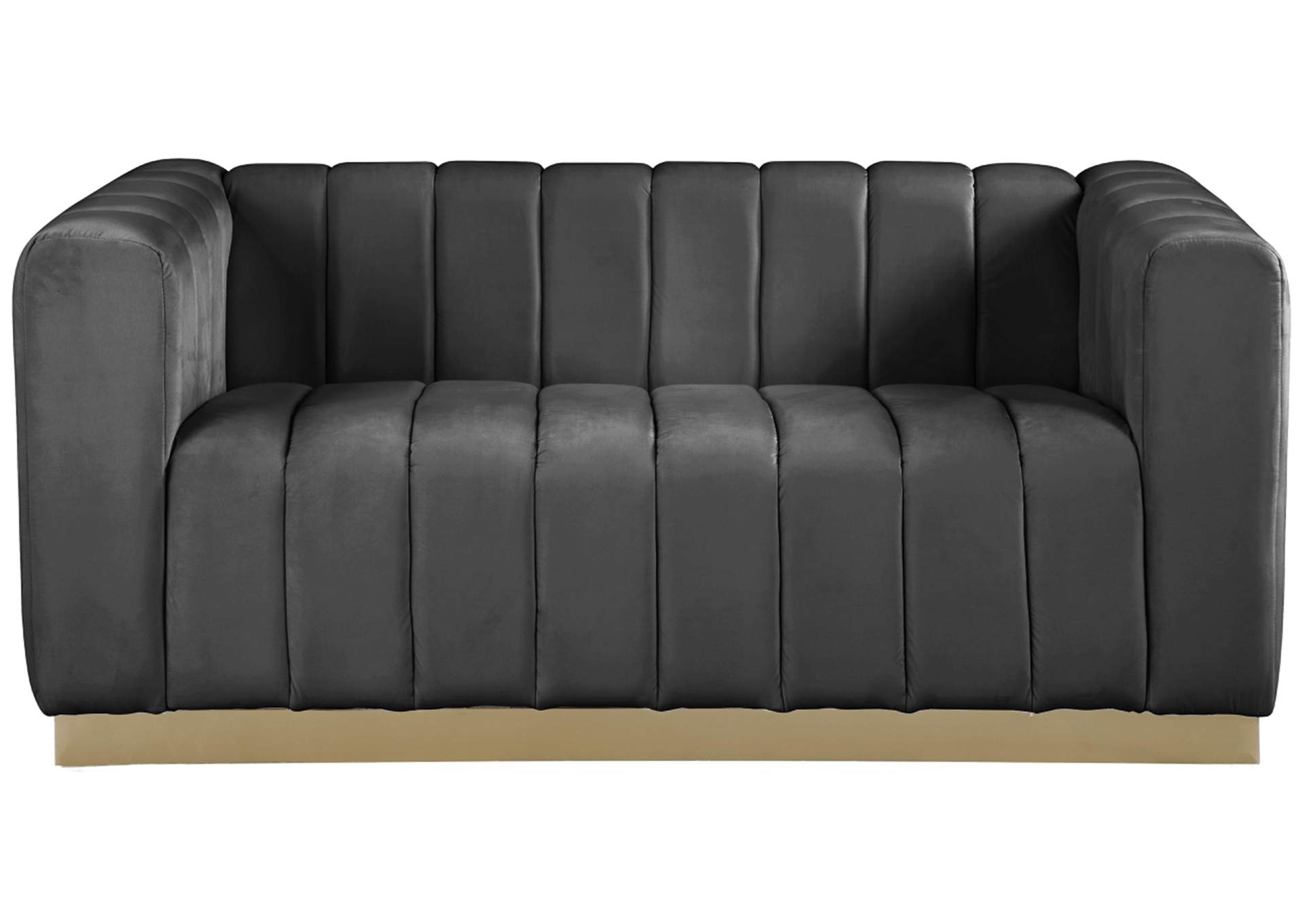 Marlon Grey Velvet Loveseat,Meridian Furniture