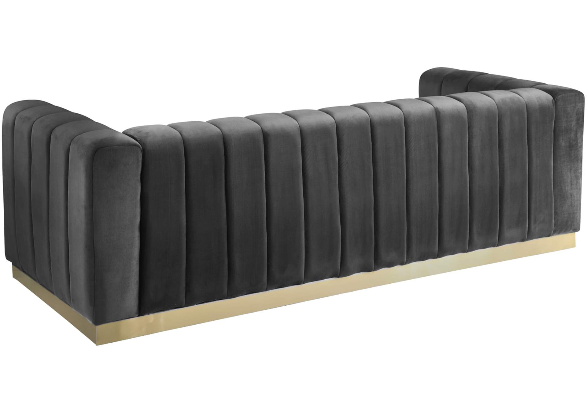 Marlon Grey Velvet Sofa,Meridian Furniture