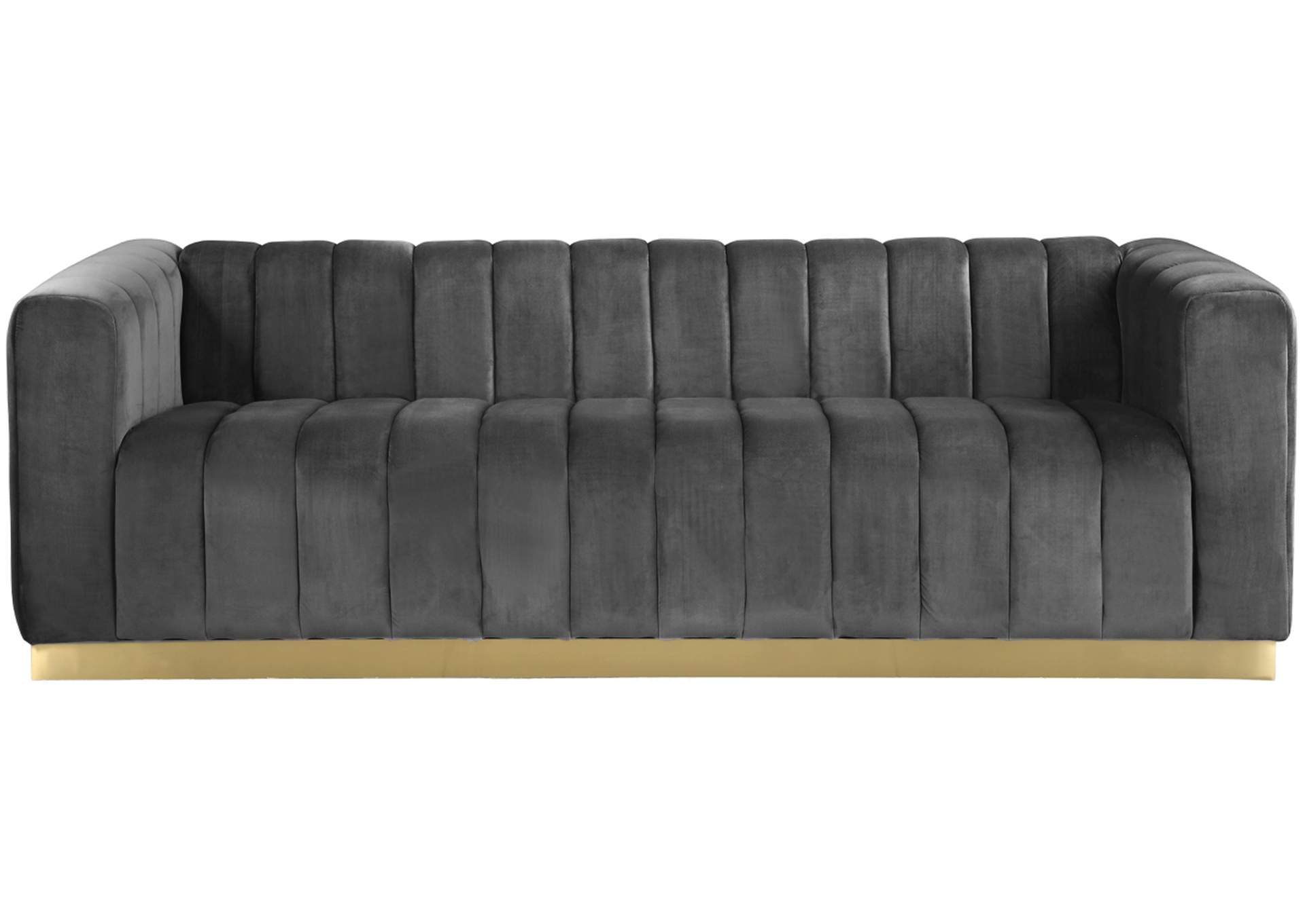 Marlon Grey Velvet Sofa,Meridian Furniture