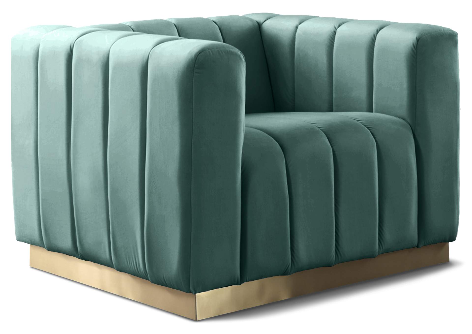 Marlon Mint Velvet Chair,Meridian Furniture