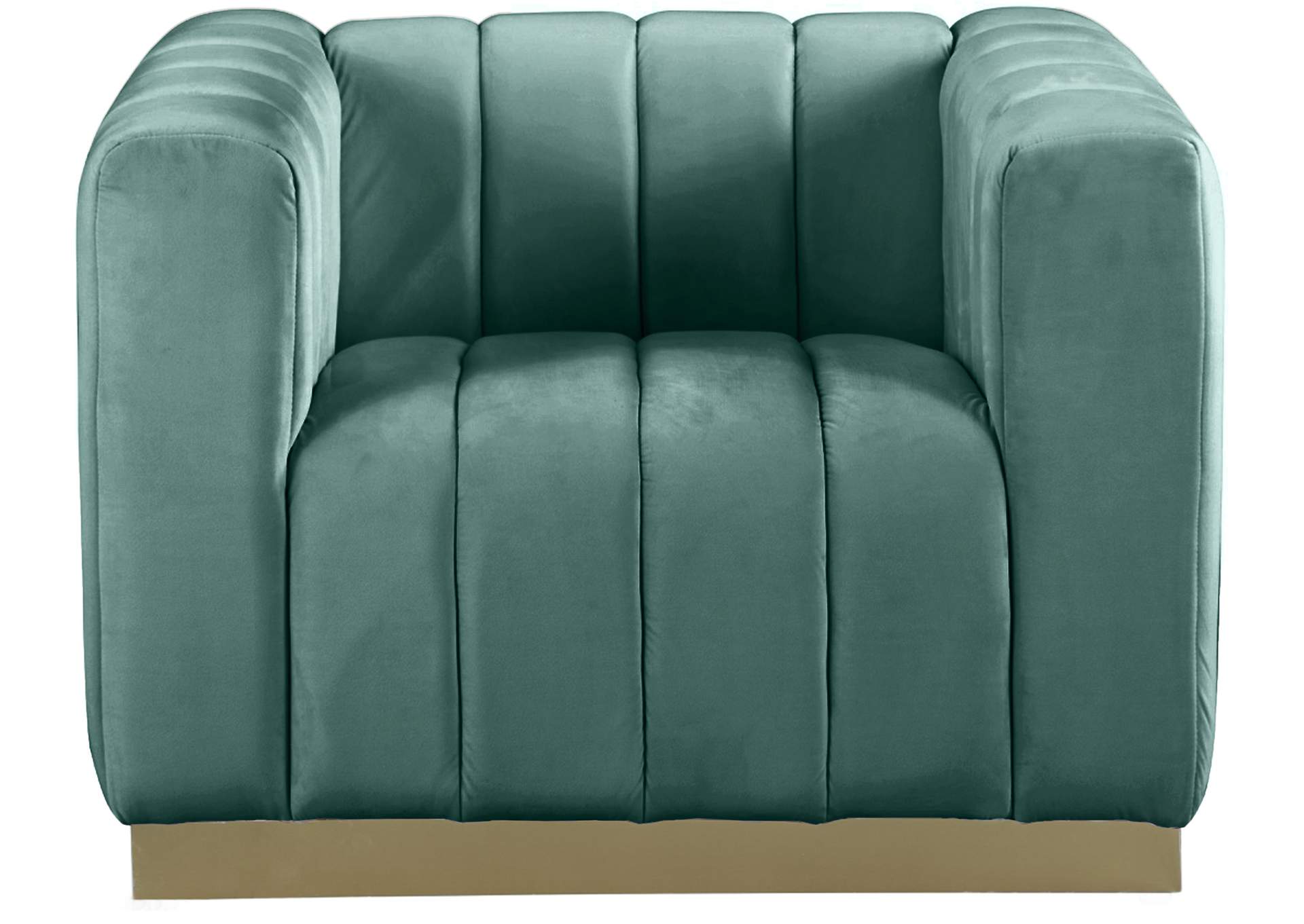 Marlon Mint Velvet Chair,Meridian Furniture