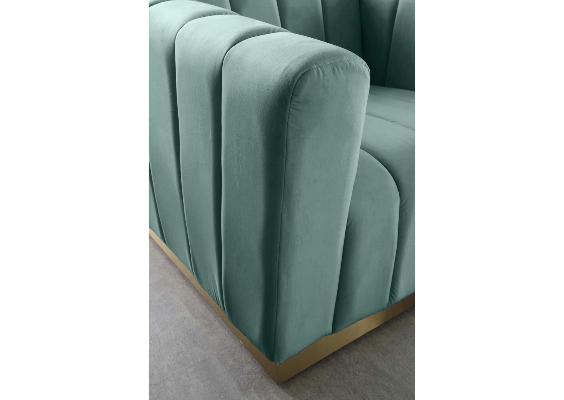 Marlon Mint Velvet Chair,Meridian Furniture