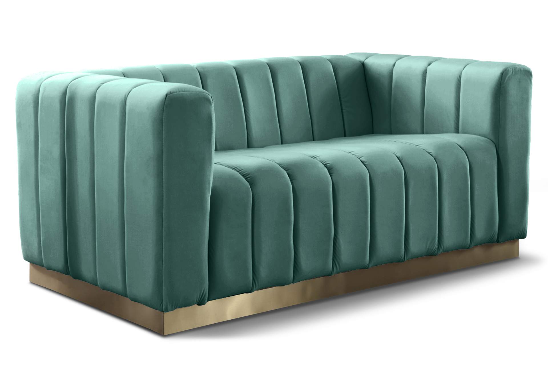 Marlon Mint Velvet Loveseat,Meridian Furniture