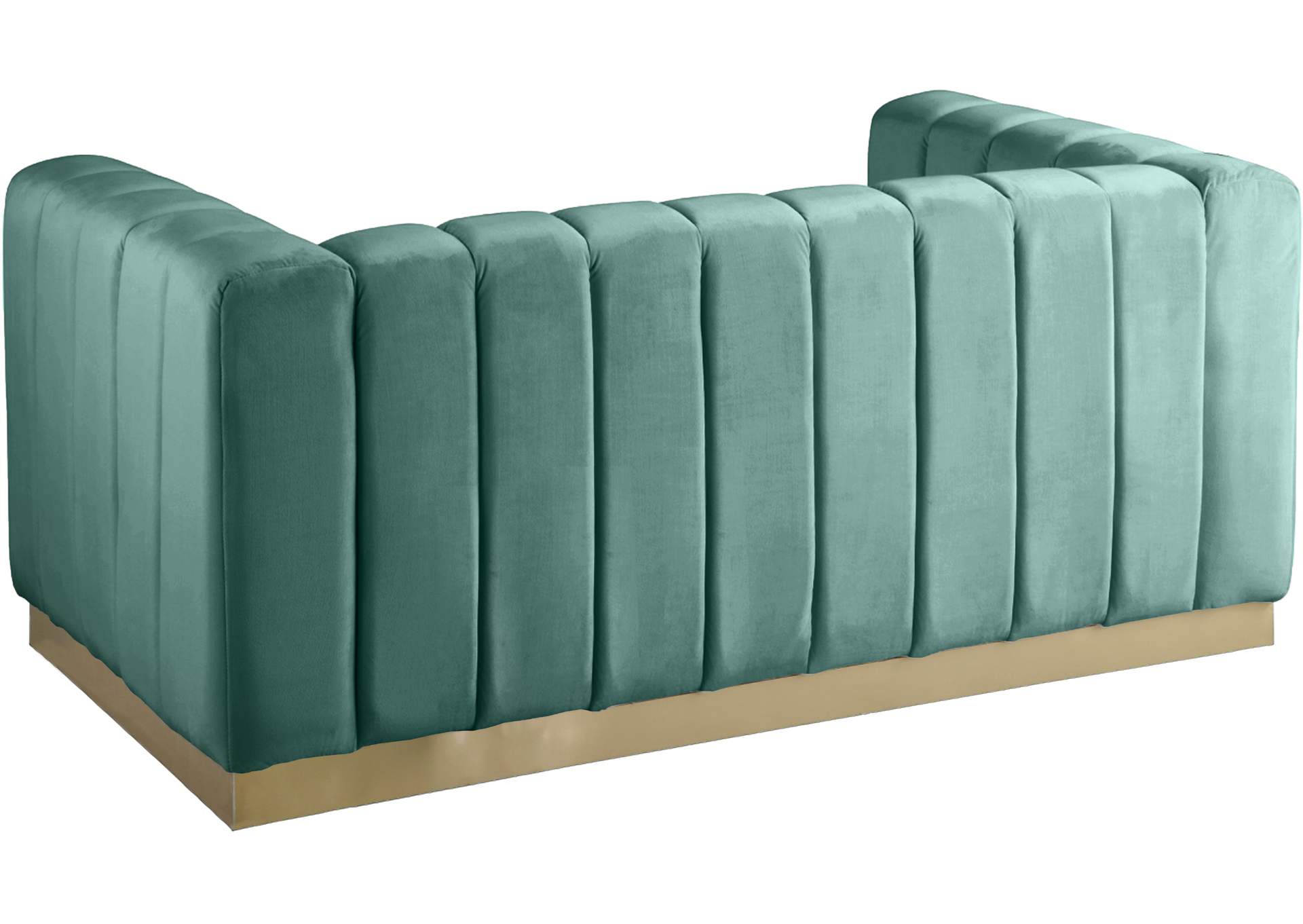 Marlon Mint Velvet Loveseat,Meridian Furniture