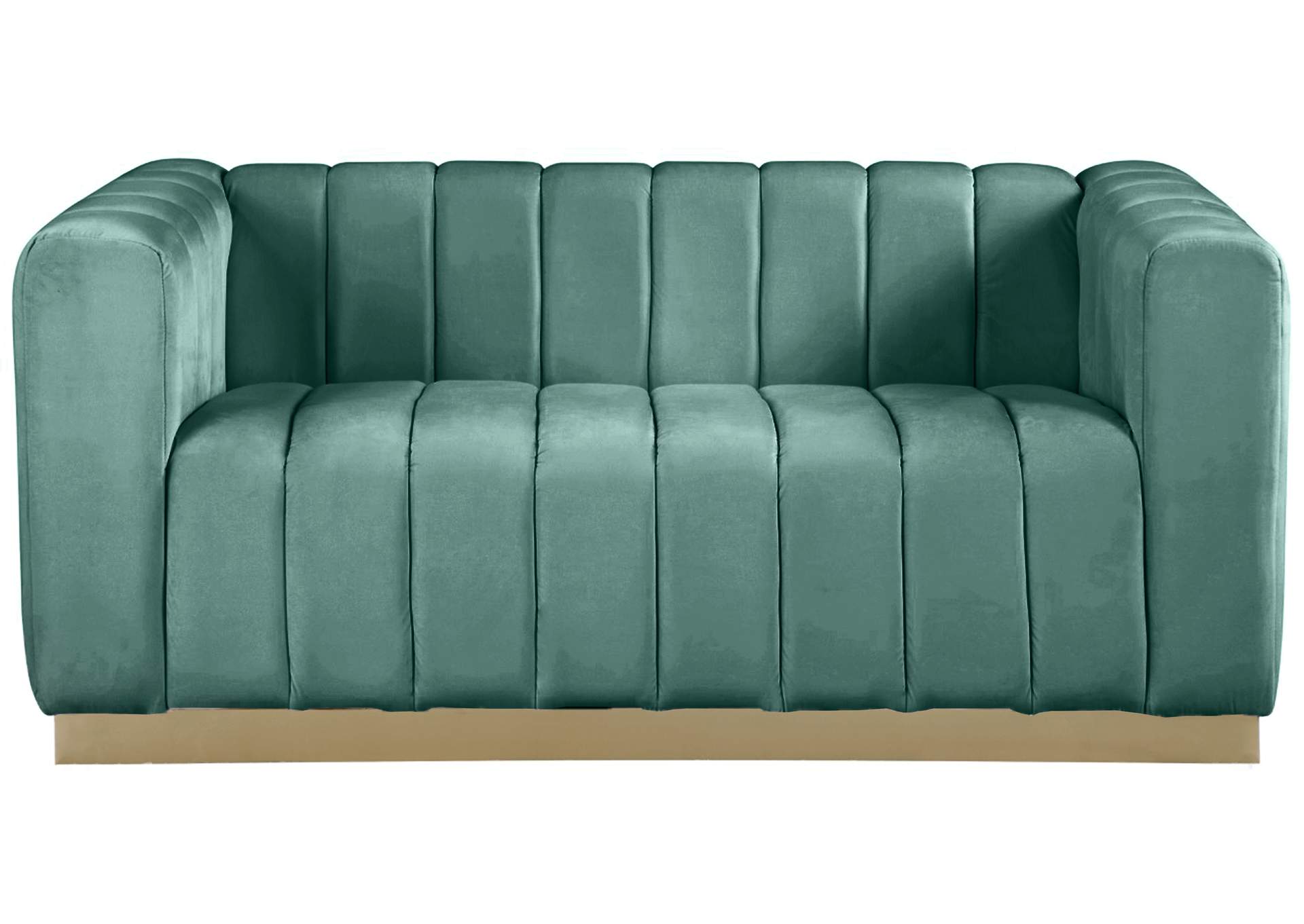 Marlon Mint Velvet Loveseat,Meridian Furniture