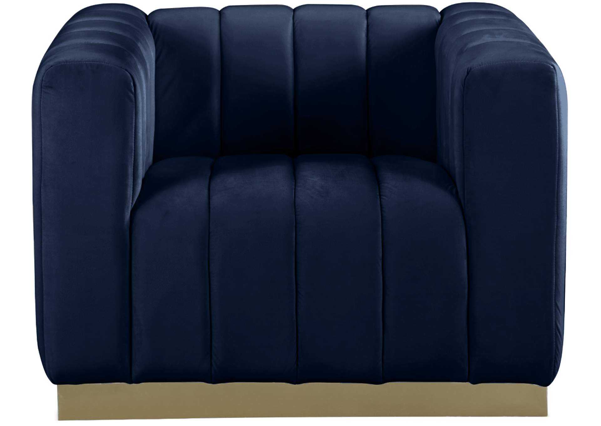 Marlon Navy Velvet Chair,Meridian Furniture