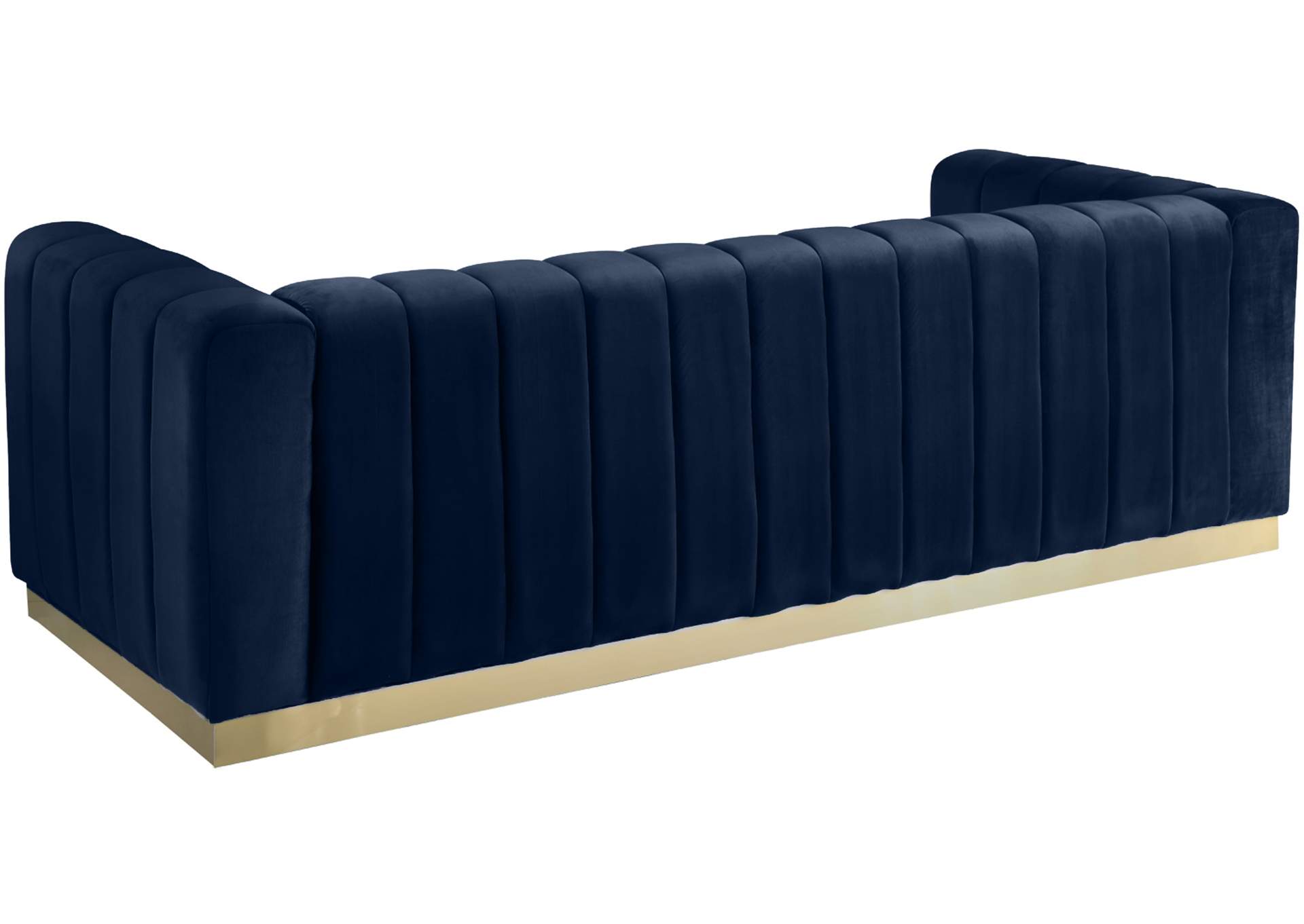 Marlon Navy Velvet Sofa,Meridian Furniture